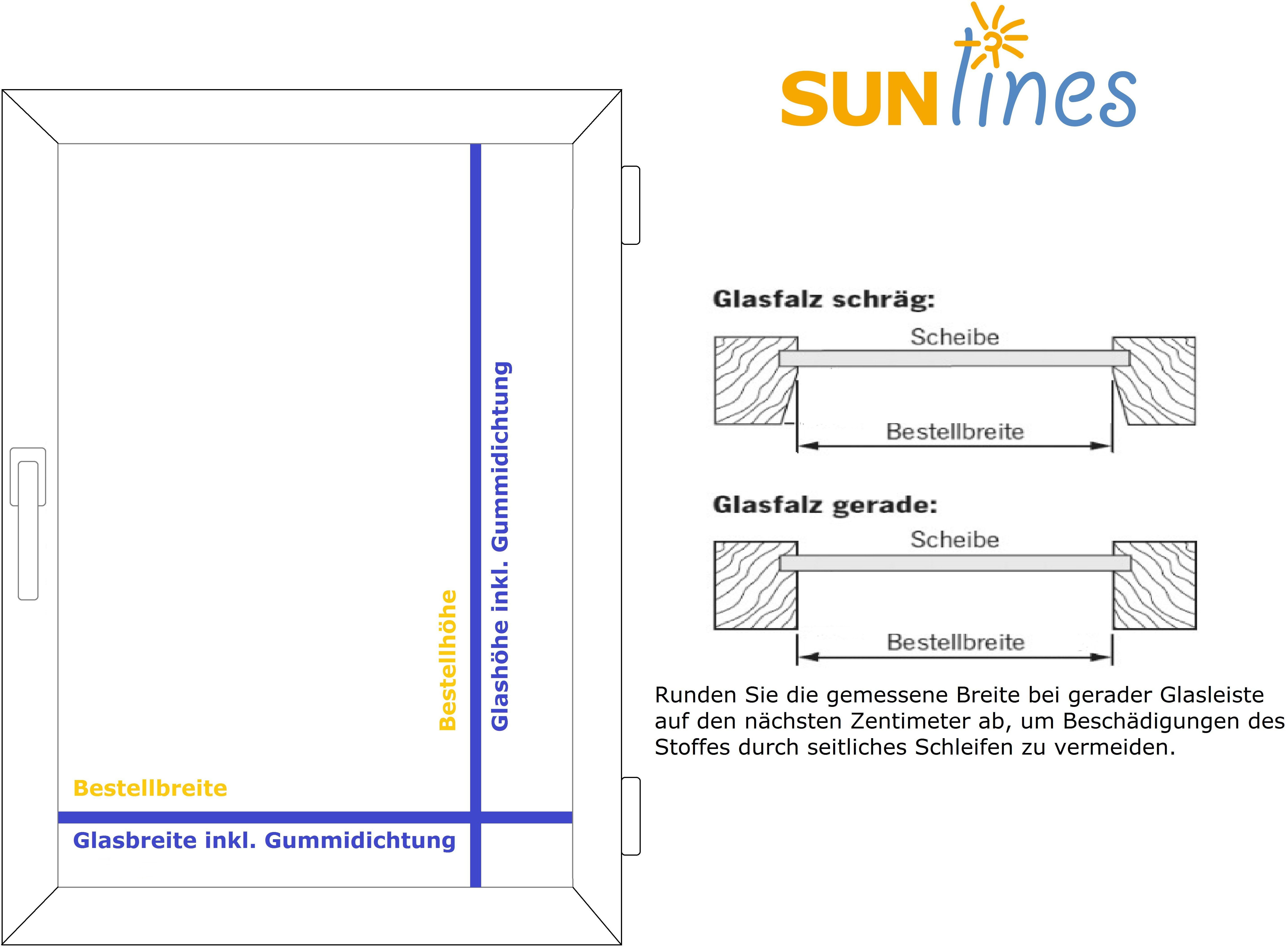 Style Bohren, Crush, verspannt, One grau Zubehörfarbe verschraubt, mit Plissee Size brombeere sunlines, blickdicht,