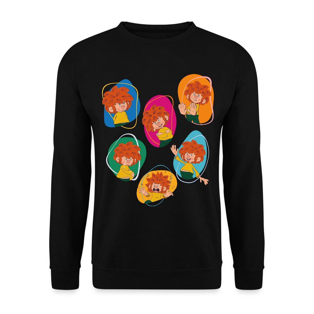 Spreadshirt Sweatshirt Pumuckl Zeigt Verschiedene Emotionen Unisex Pullover günstig online kaufen