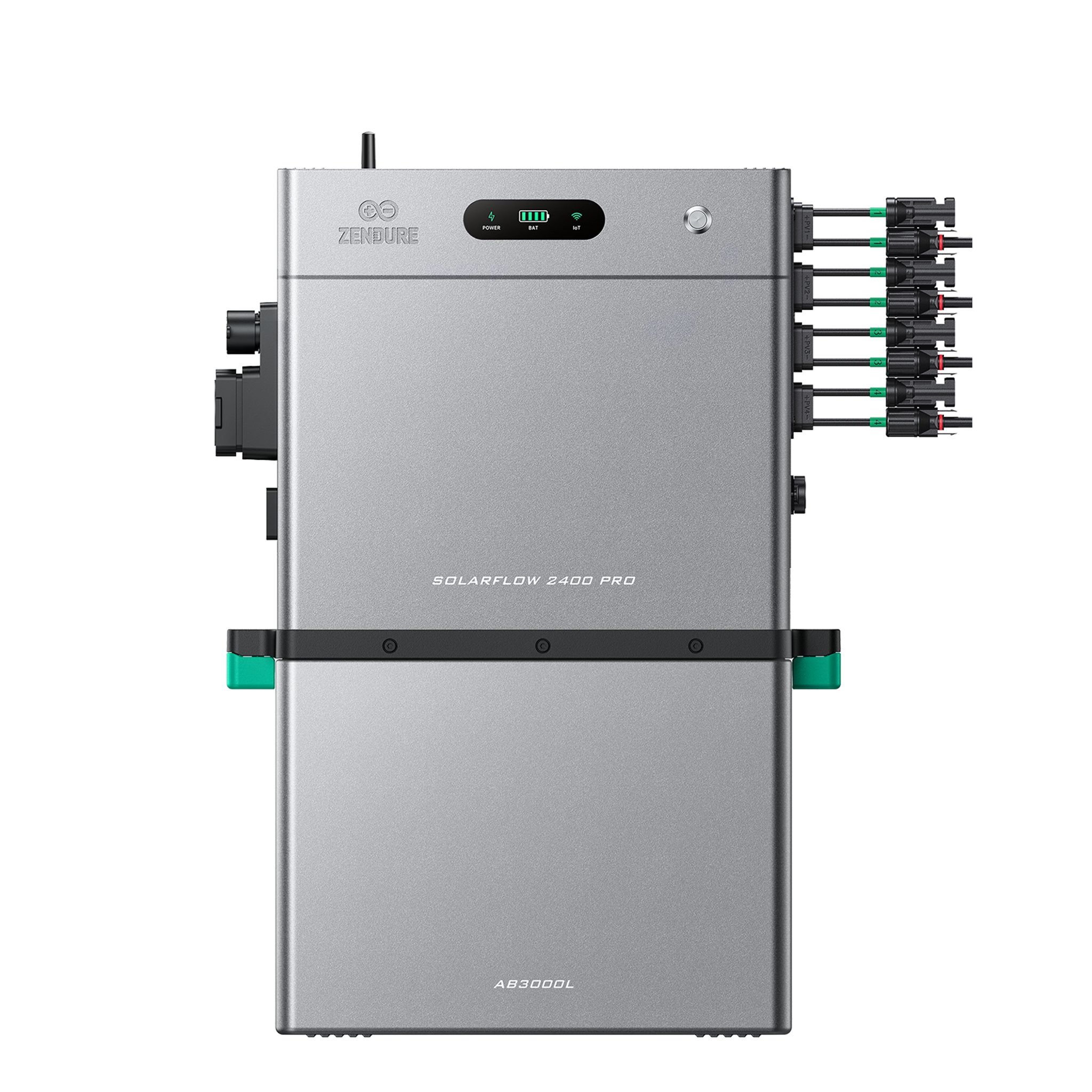 ZENDURE SuperCharged Balkonkraftwerk Zendure SolarFlow 2400 Pro mit 0/1/2/3/4/5 Zendure Batterie AB3000L, 800 W, (Set, 1× SolarFlow 2400 AC Pro mit 0/1/2/3/4/5× AB3000L Batterien), erweiterbar 2,88–16,8 kWh, IP65 Schutz, Plug and play