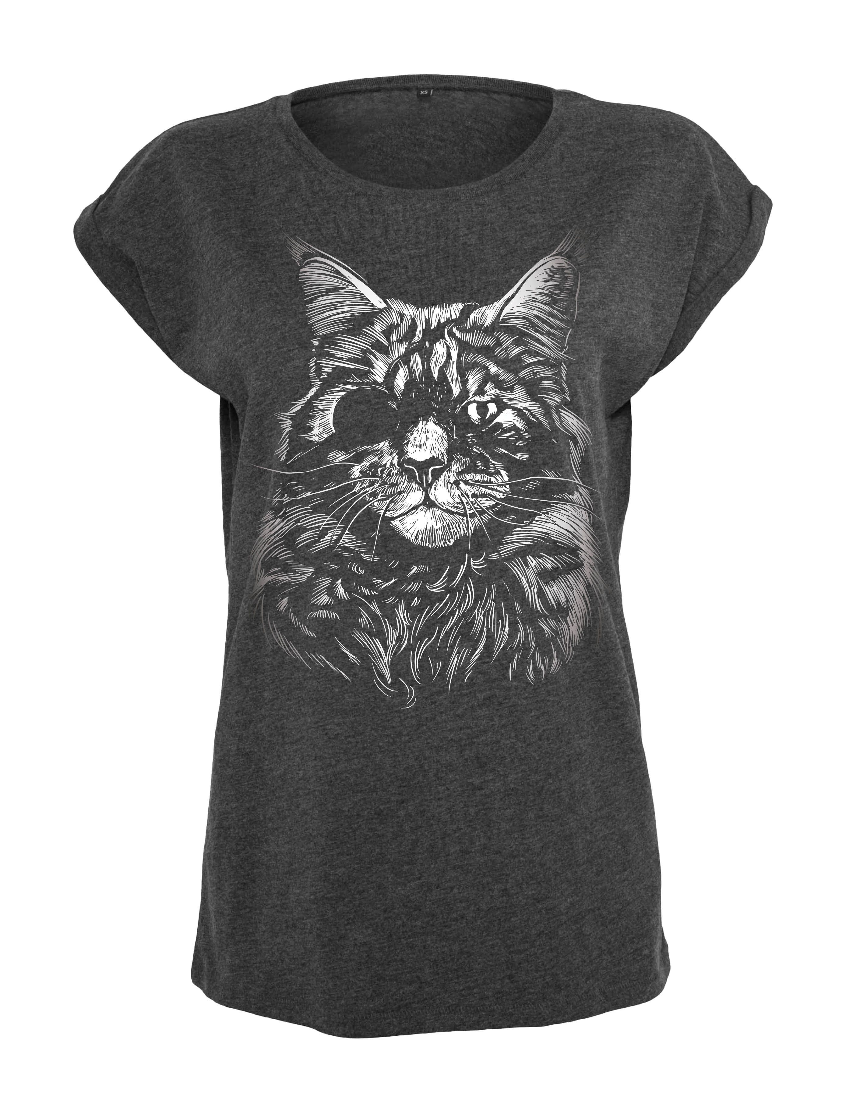 Youth Designz Print-Shirt "Katze Augenklappe" Damen günstig online kaufen