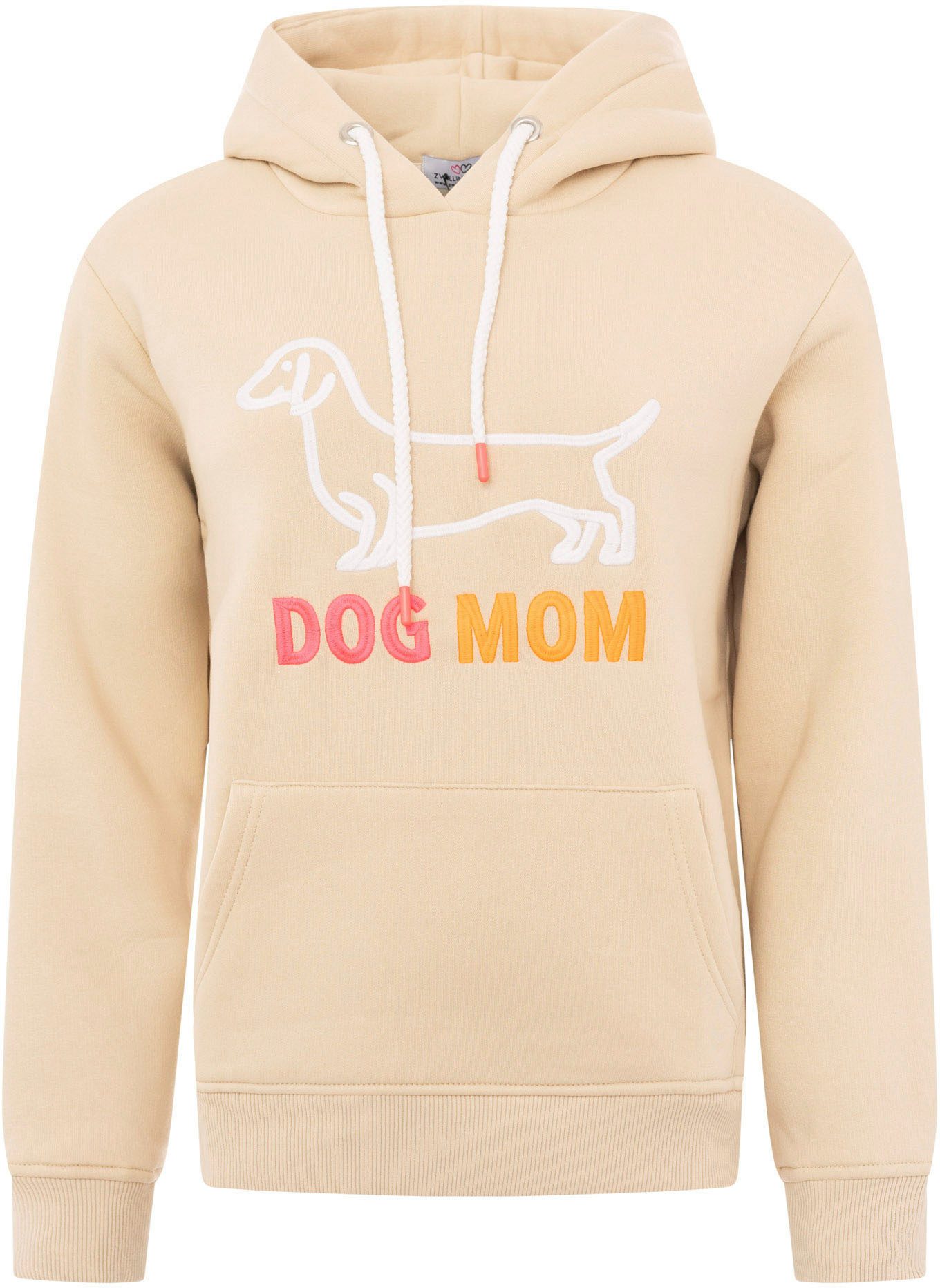Zwillingsherz Hoodie "Dog Mom" mit gesticktem Hundemotiv und Fronttasche günstig online kaufen