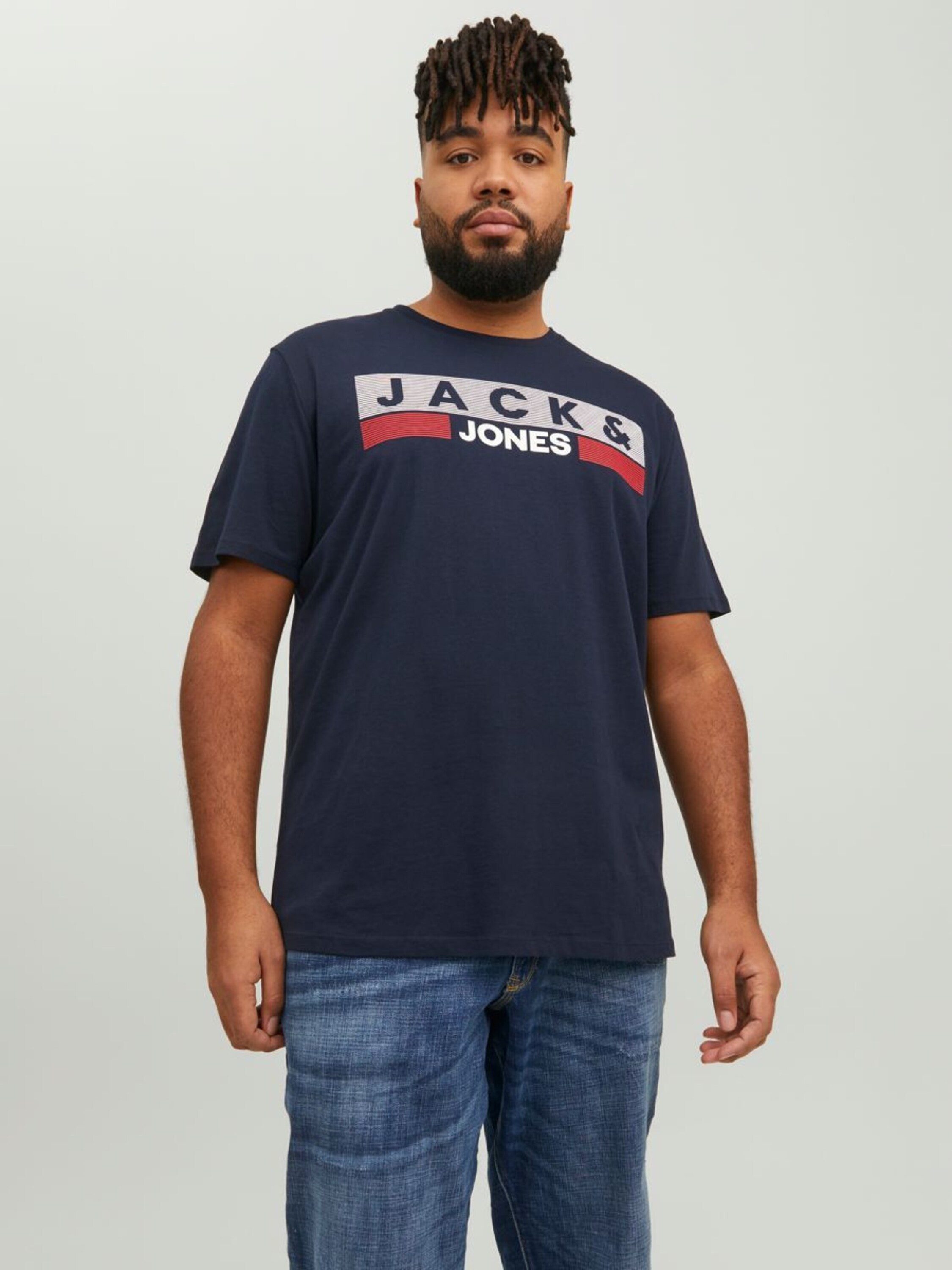 Jack & Jones Herren Rundhals T-Shirt JJECORP LOGO - Regular Fit Plussize günstig online kaufen
