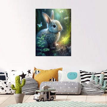 Posterlounge Wandfolie Dolphins DreamDesign, Niedliches Kaninchen im Wald, Babyzimmer Digitale Kunst