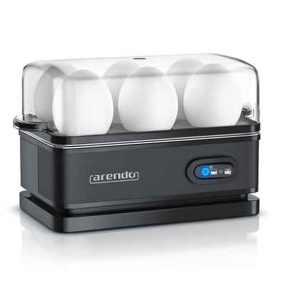 Arendo Eierkocher, Anzahl Eier: 6 St., 400 W, 6-fach, Edelstahl, Warmhaltefunktion, Härtegrad einstellbar für 6 Eier