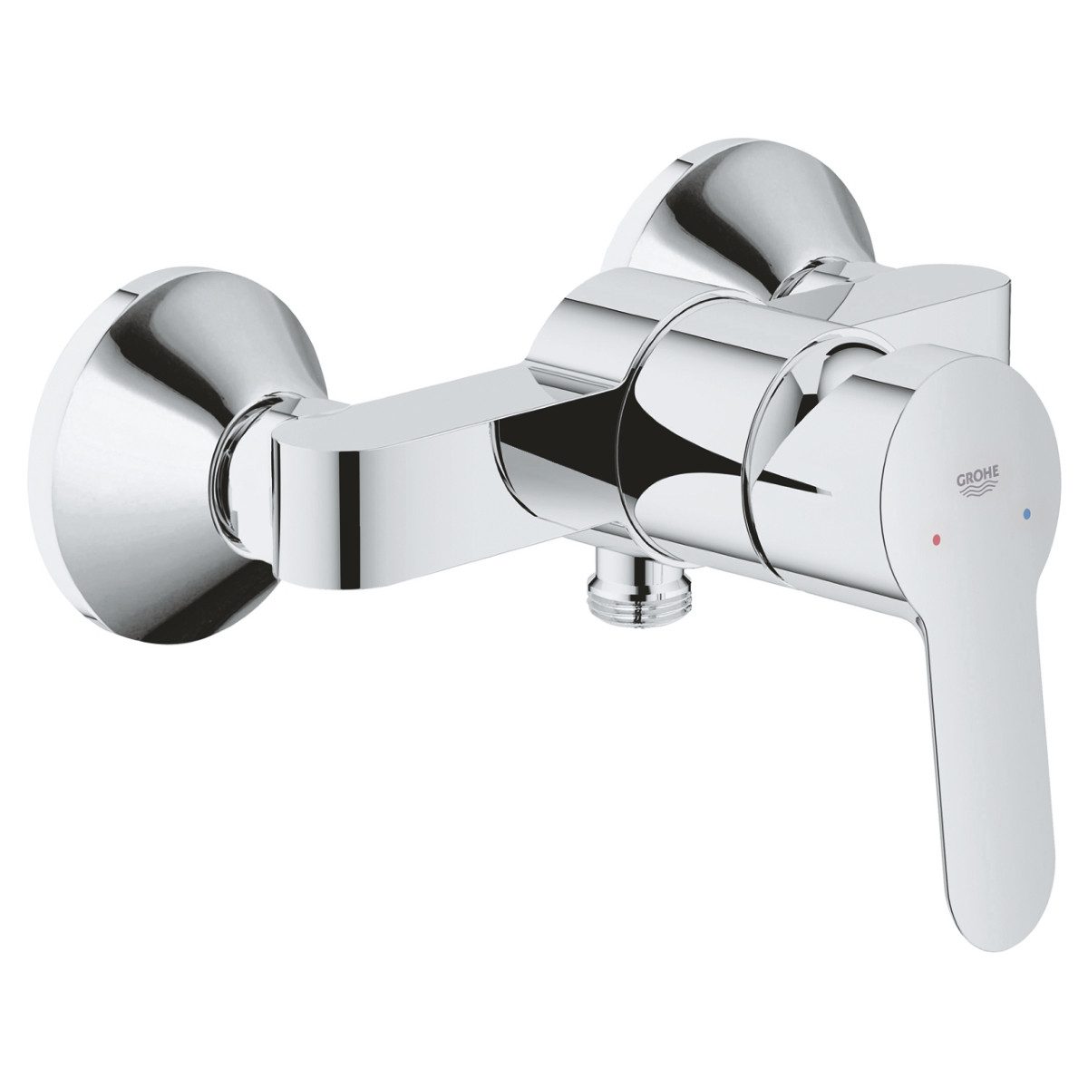 Grohe Duscharmatur BauEdge Mischbatterie Set mit Aloni Handbrause und Regendusche Chrom (Spar-Set) Chrom Duschset mit 1,5m Schlauch & Seifenhalter, ohne Regendu – Bild 4 von 5