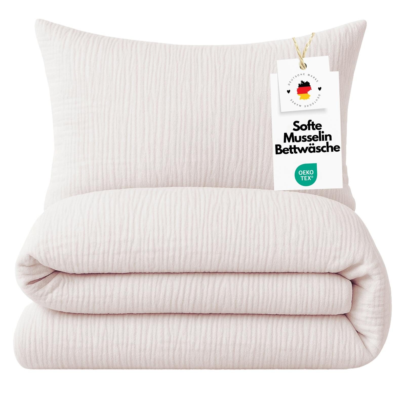 Carpe Sonno Bettwäsche Musselin Bettwäsche 135x200 cm Sommerbettwäsche Bett günstig online kaufen