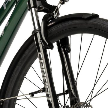 CARPAT SPORT Trekkingrad 28 Zoll Trekking Bike für Damen Herren, 24 Gang Shimano Tourney Schaltwerk, Kettenschaltung, (Aluminium Rahmen, Mechanische Scheibenbremse), Rennrad, Mountainbike, City Commuter Citybike Fahrrad