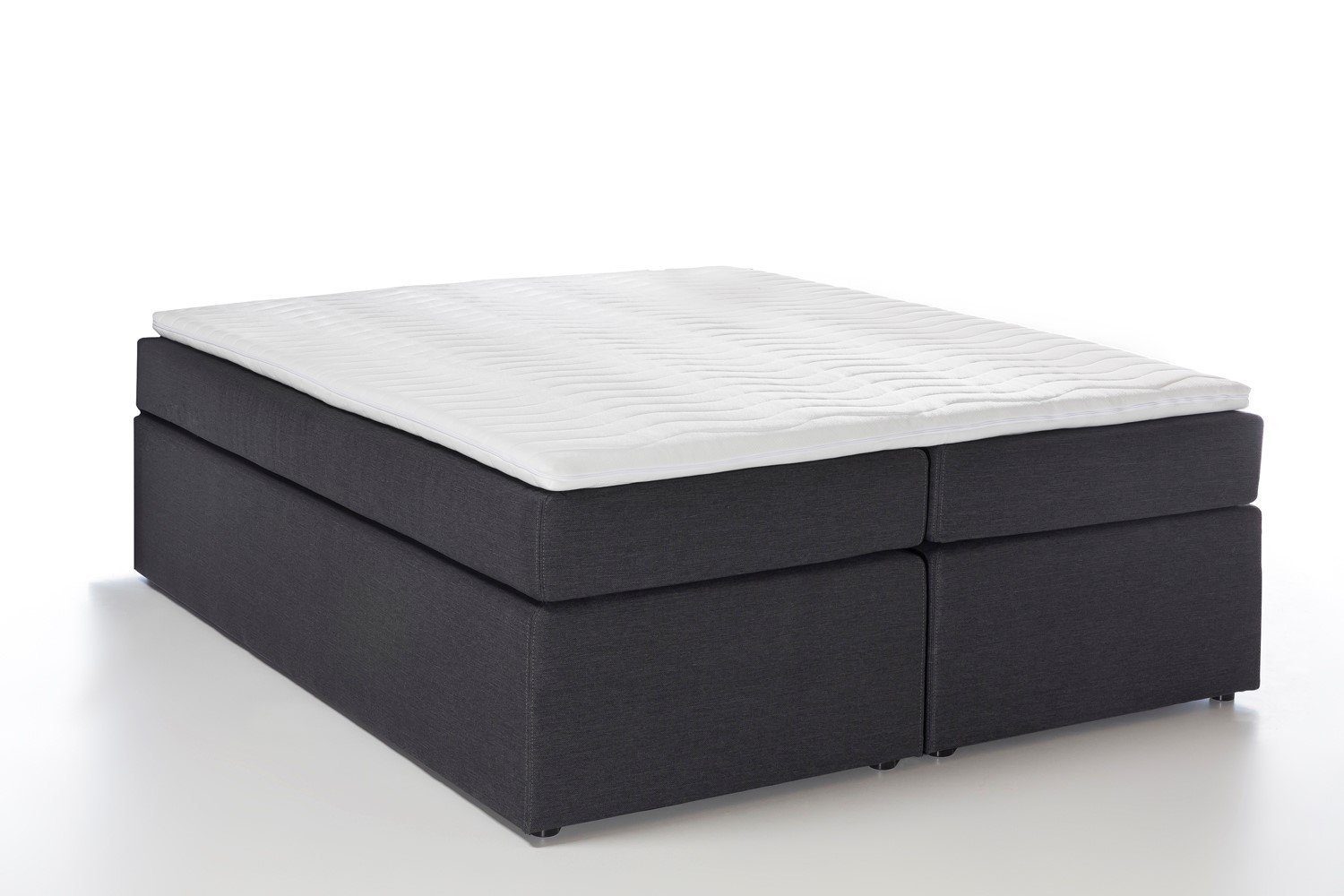 Möbelfreude Boxspringbett Boxspringbett Bella Anthrazit 220x200 cm H2, Anthrazit 220x200 cm H2, 7-Zonen Taschenfederkern-Matratze inkl. Visco