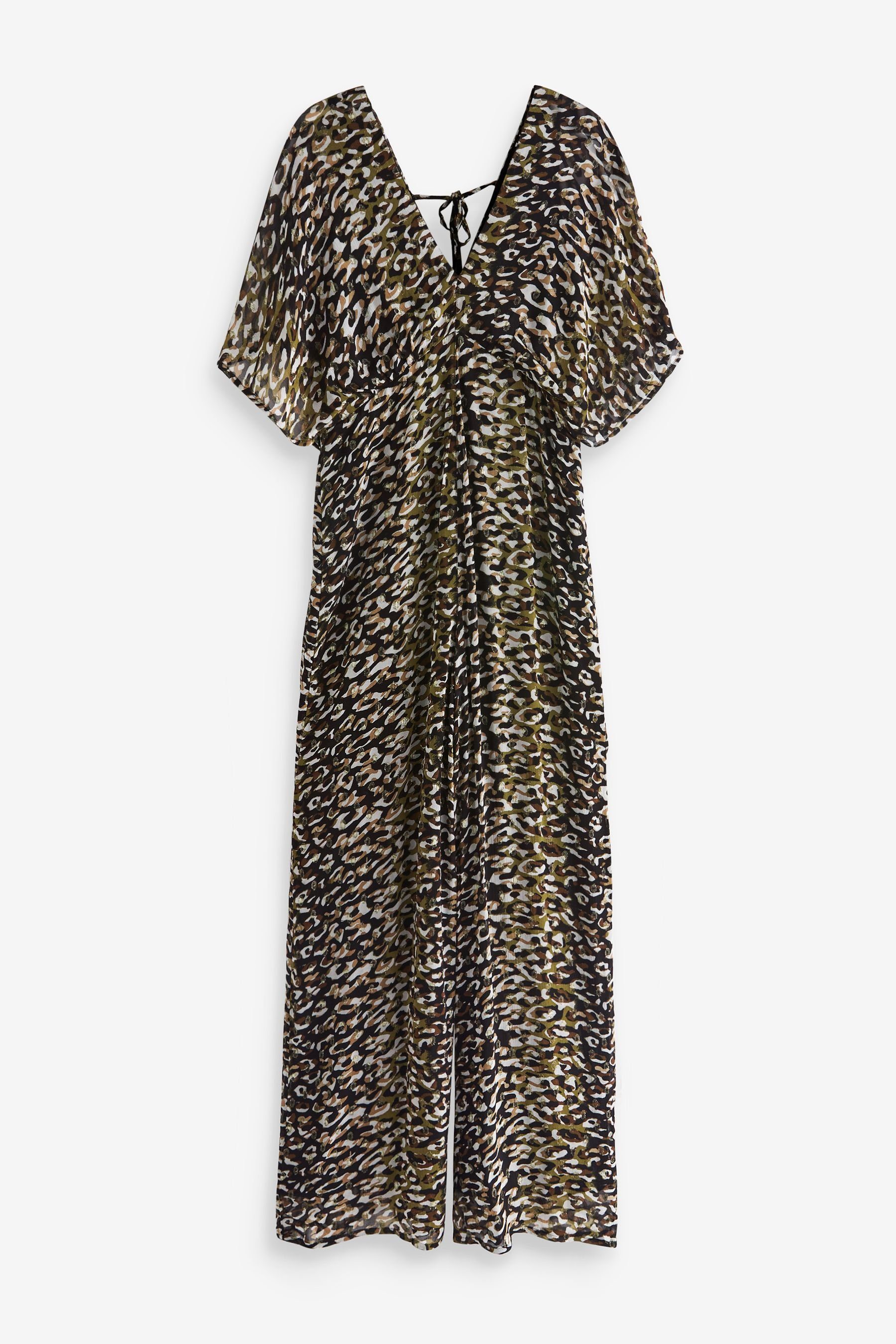 Next Jumpsuit Batwing-Jumpsuit mit weitem (1-tlg) Animal Print Beinschnitt