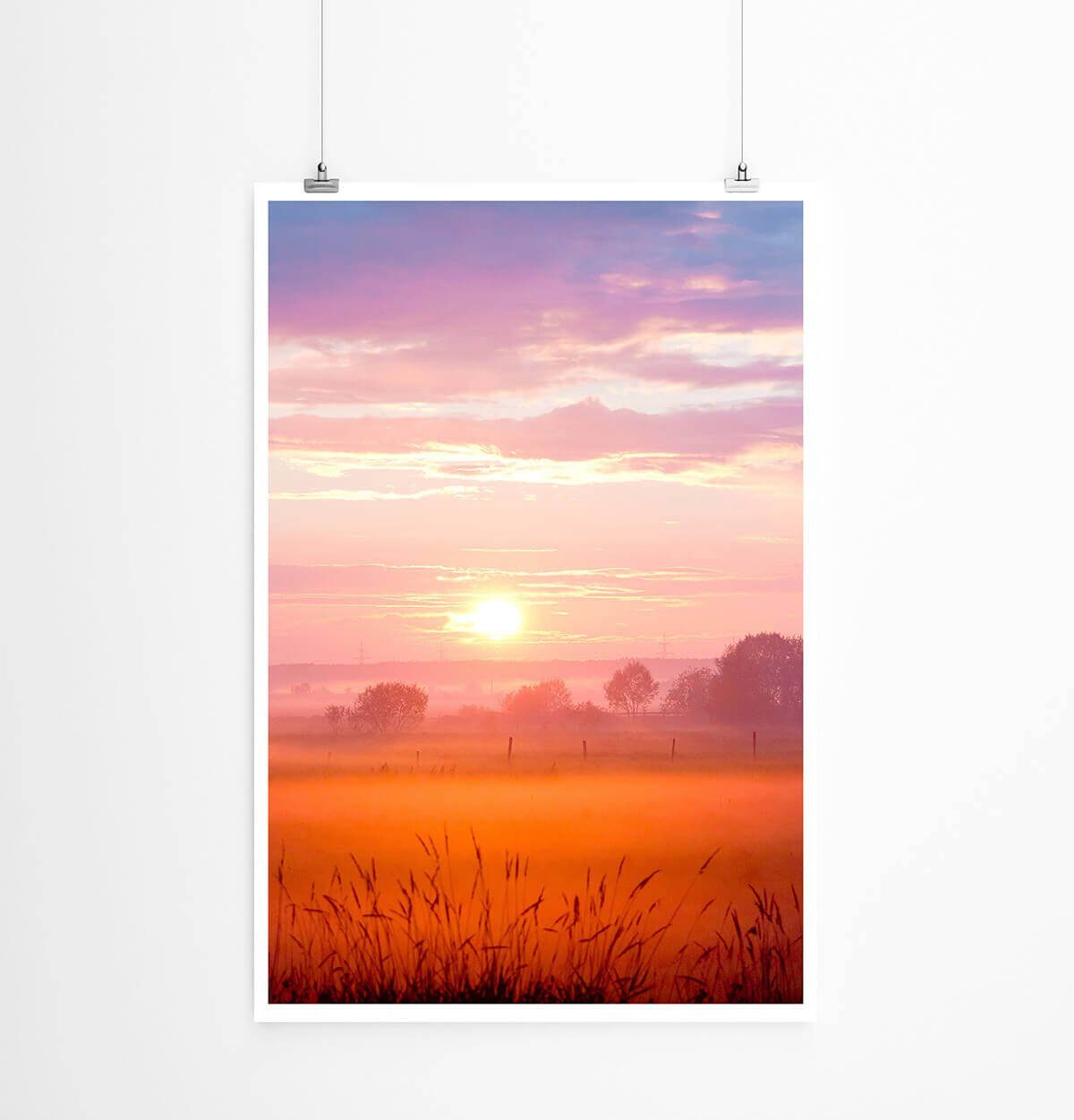 Sinus Art Poster Landschaftsfotografie 60x90cm Poster Farbenfroher Sonnenuntergang