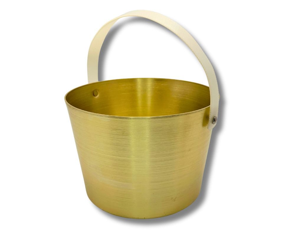 Blumenberg Aufgusstopf Sauna Aufgusskübel champagner mit flexiblem Tragegurt