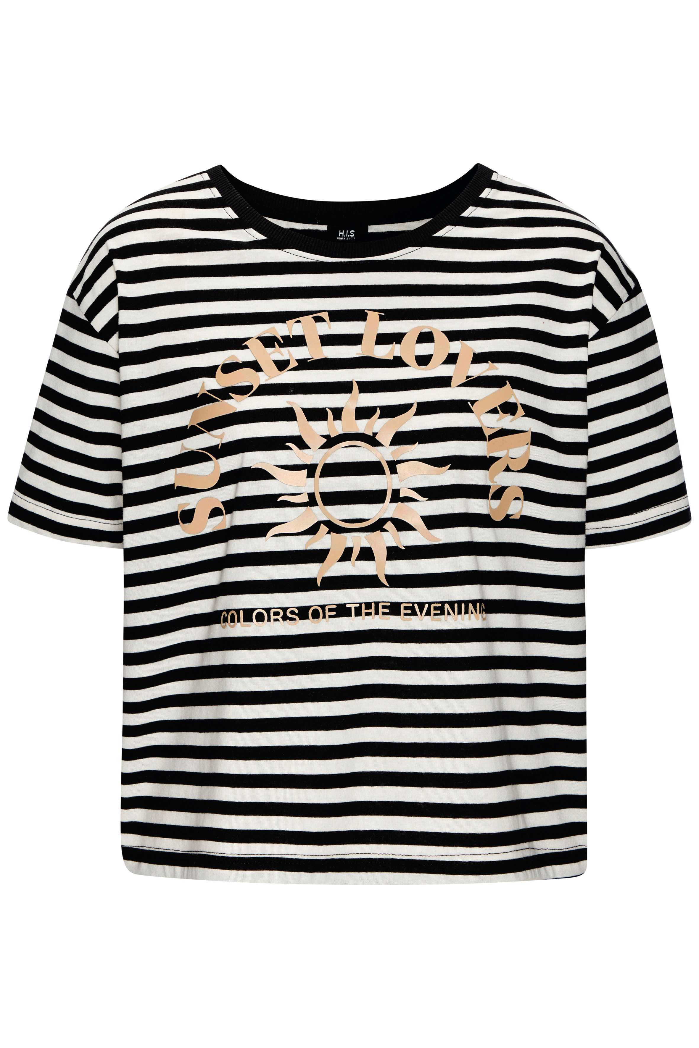 H.I.S T-Shirt gestreift mit Print, Loungewear. € 19,98