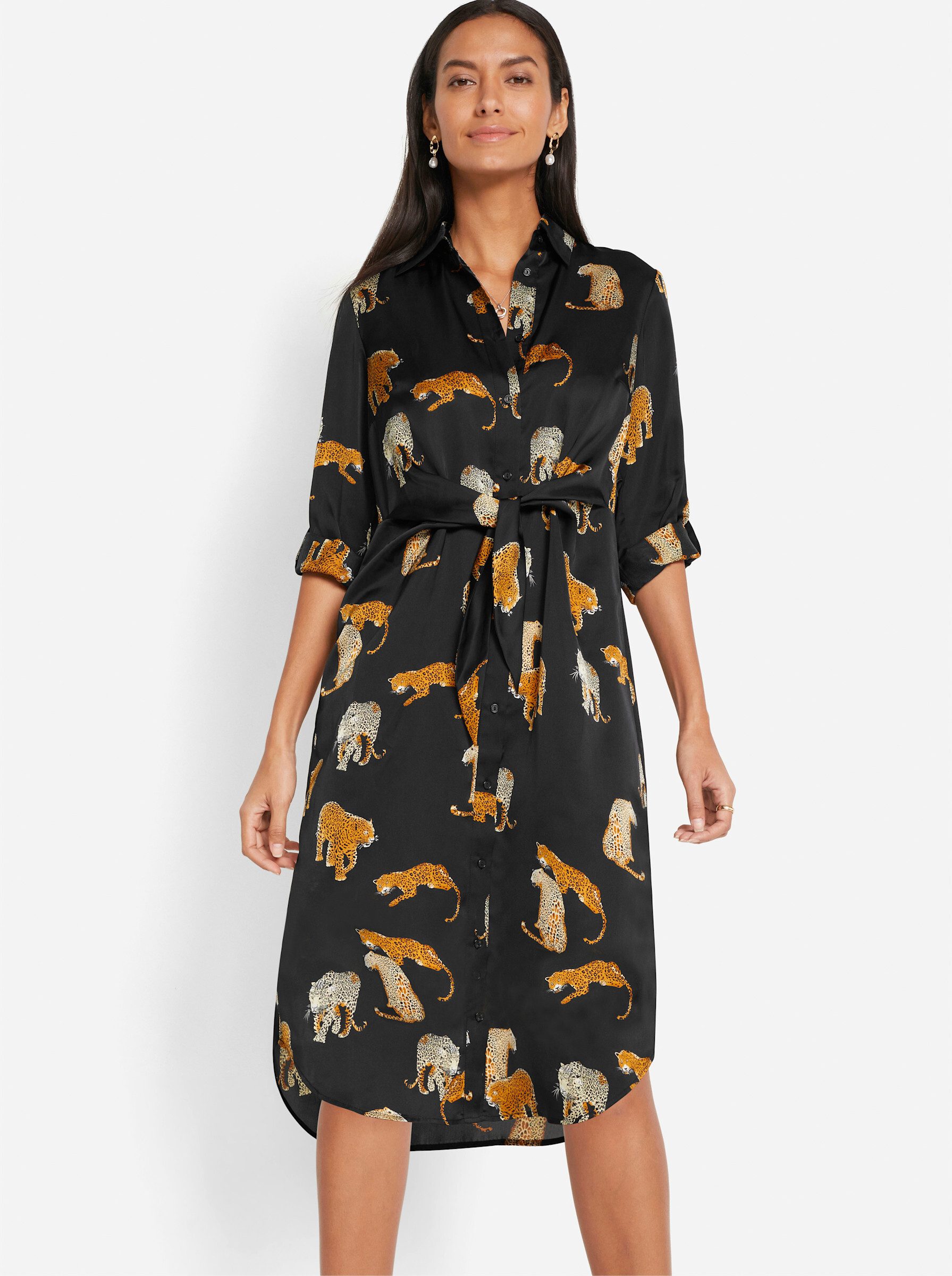 Etuikleid Hemdblusenkleid Langarm