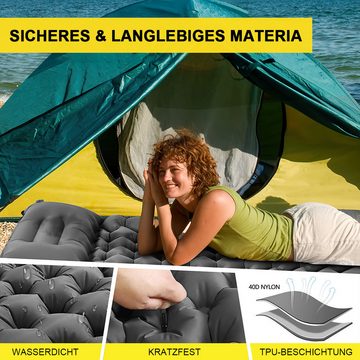 Avisto Isomatte Luftmatratze Selbstaufblasende Schlafmatten für Camping Luftbett, (für Rucksacktourismus, Wandern, Reisen, (Doppelbett mit Campinglampe + Augenmaske + Ohrstöpsel), mit integrierter Fußpumpe, aufblasbare Schlafmatte