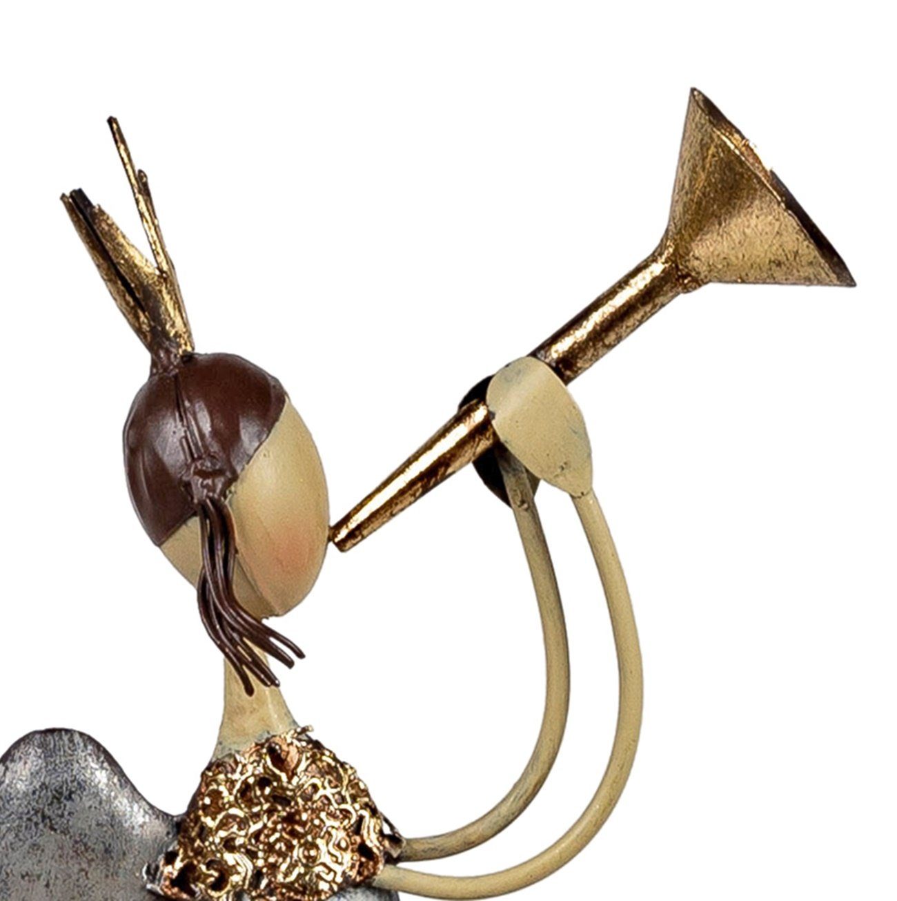 dekojohnson Dekofigur aus Engel-Stecker mit Trompete Metall 17x100cm