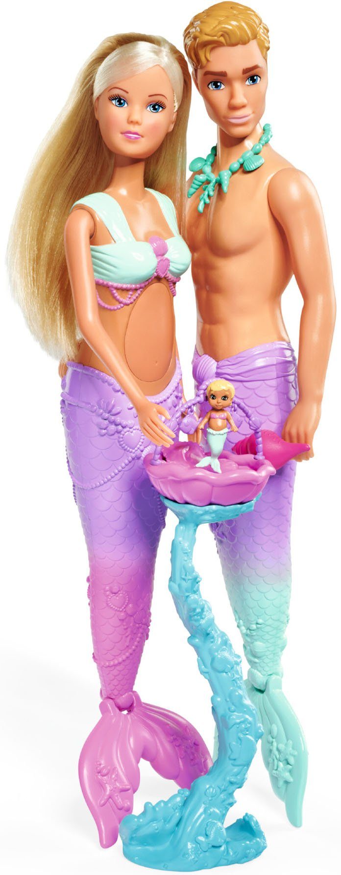 SIMBA Kevin Steffi mit Anziehpuppe Family, Mermaid Love,