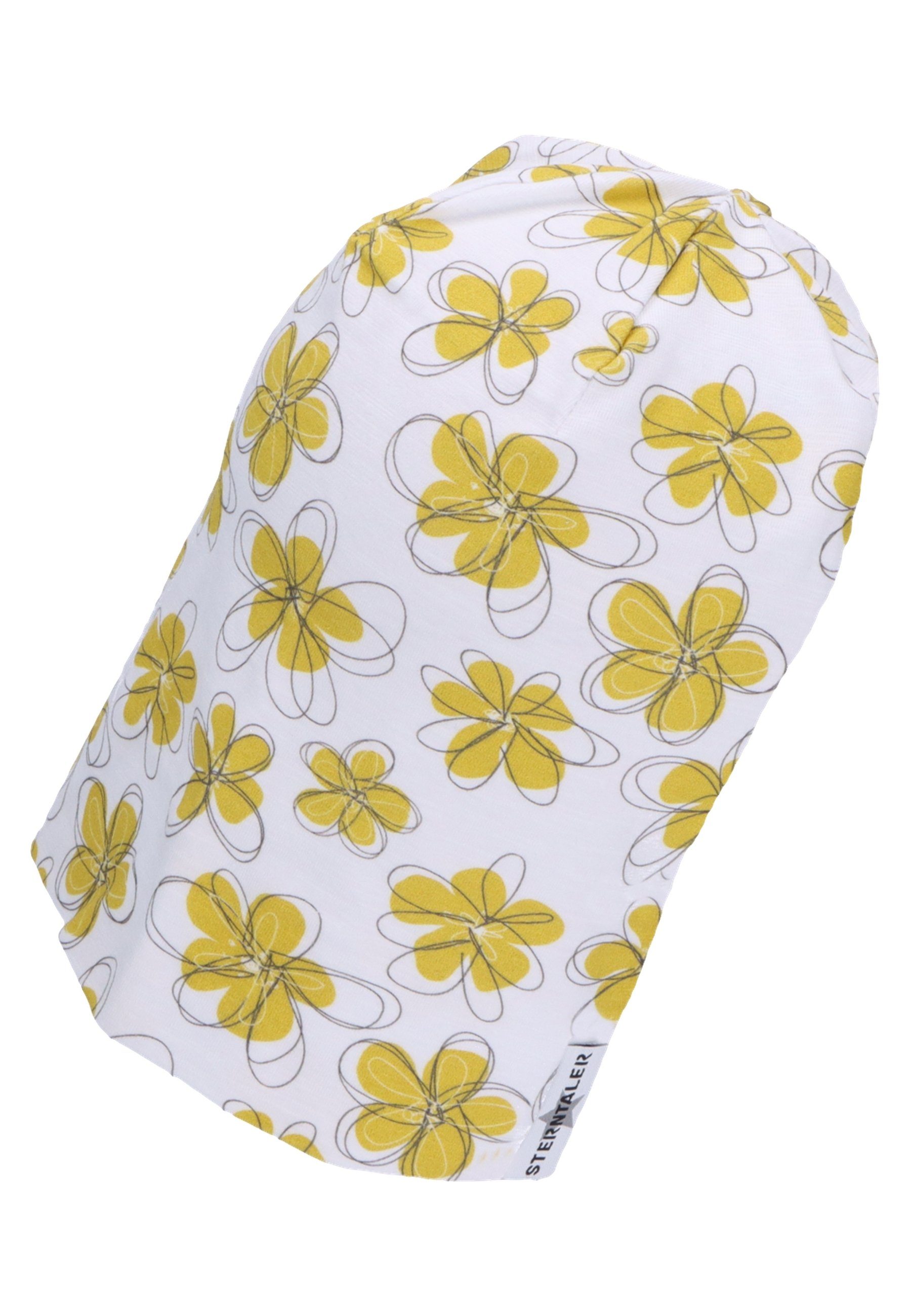 Sterntaler® Schlupfmütze Slouch-Beanie Blumen (1-St., Sommermütze mit UV-Schutz 50+, Schirm, Ohrenschutz und Bindeband) Baby Beaniemütze aus Jersey mit süßen Motiven