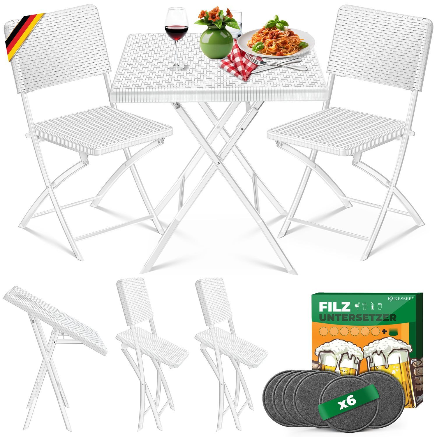 KESSER Bistrotisch 3-teiliges Bistroset (3-St., 1x günstig online kaufen