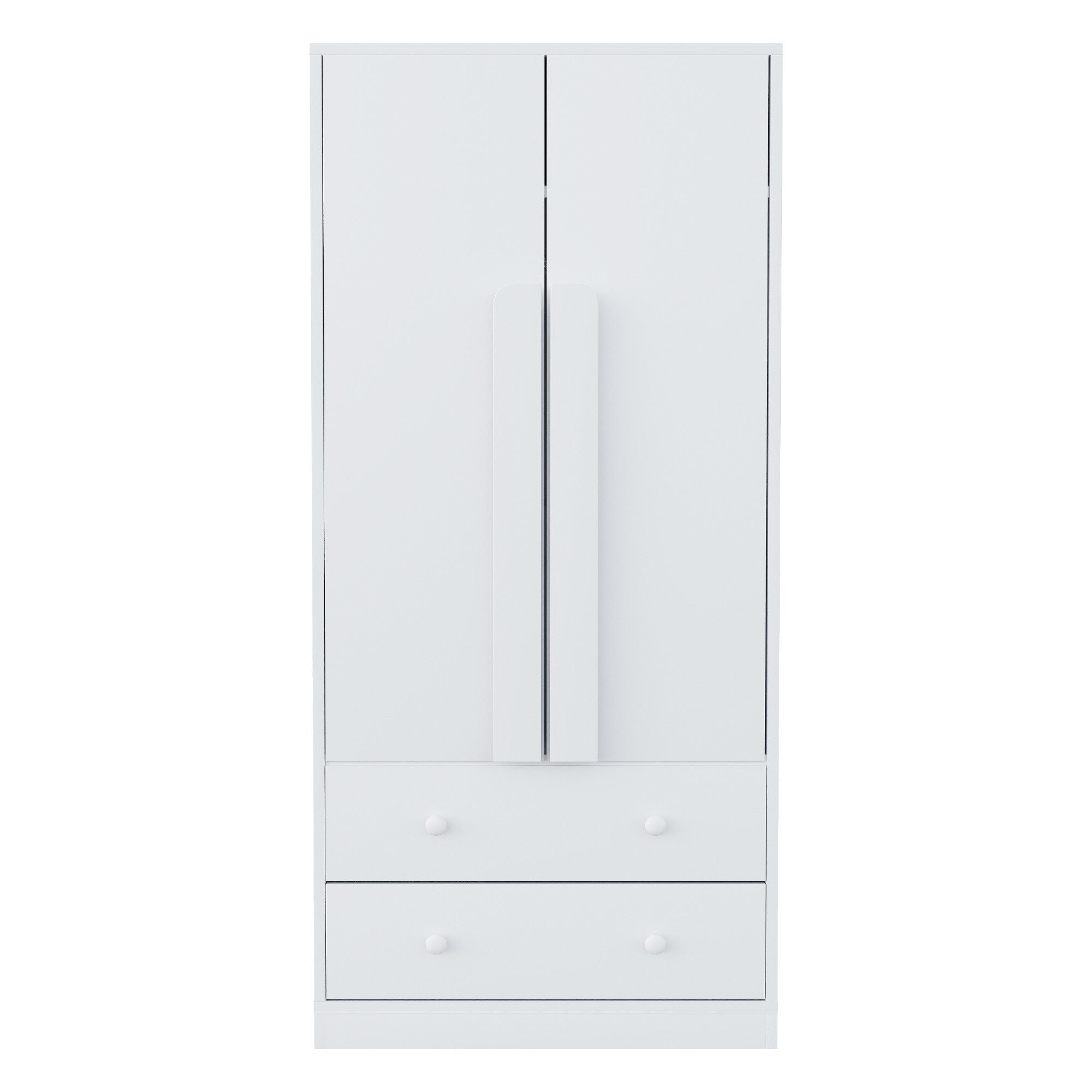 Flieks Kleiderschrank Doppeltür-Design Kleiderschrank 70x40x170cm mit 2 Schubladen