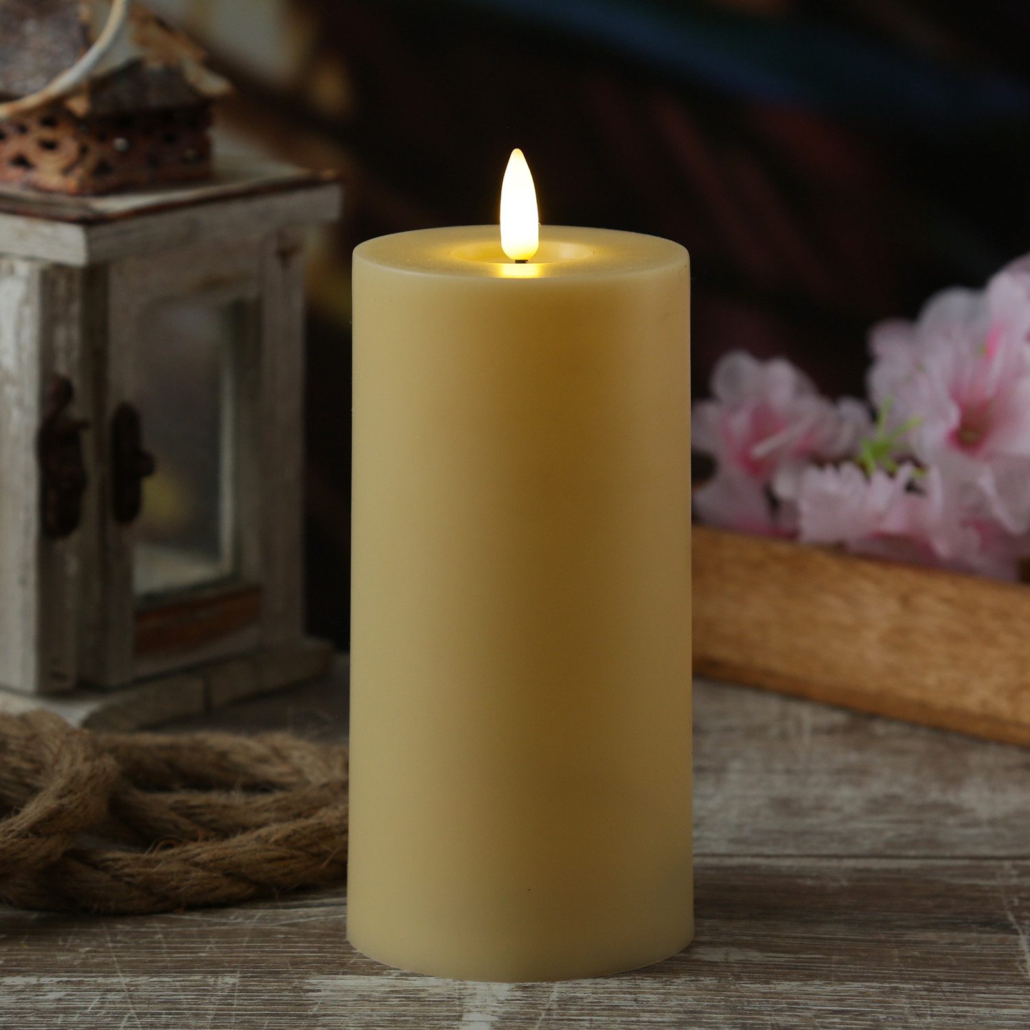 MARELIDA LED-Kerze für Außen Garten Balkon flackernd H: 15cm D: 7,5cm outdo günstig online kaufen