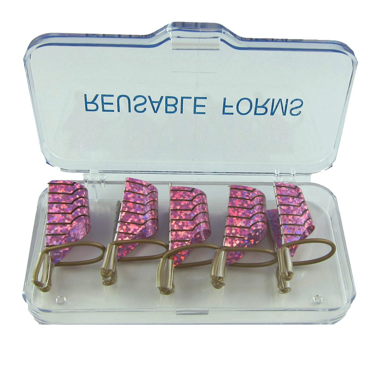 Sun Garden Nails Nageldesign Zubehör Mehrweg Nagel Schablonen F0-18 pink 5 Stück - Nail Modellierschablonen, wiederverwendbar