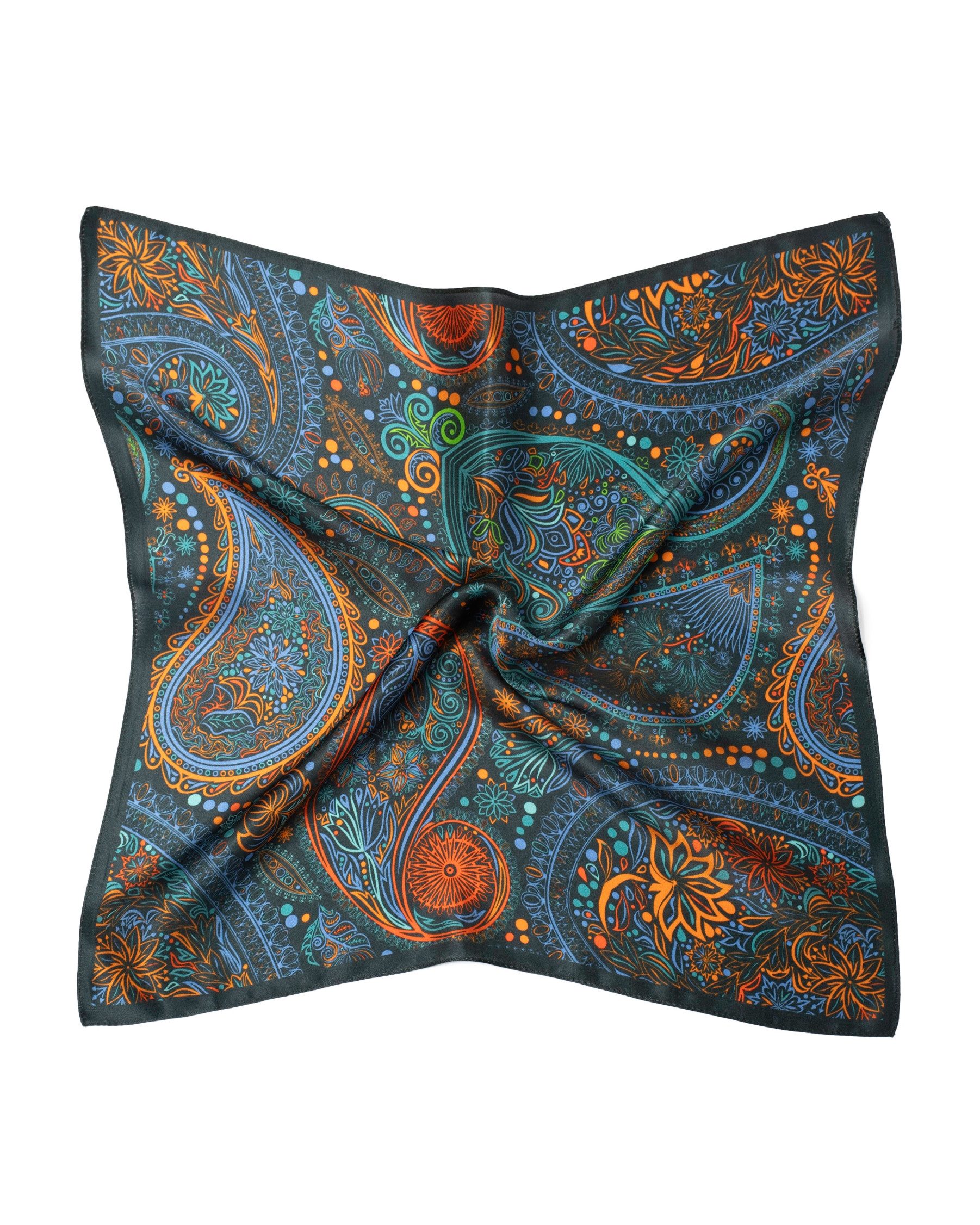 MayTree Seidentuch quadratisch Paisley 53x53 dunkelgrün günstig online kaufen