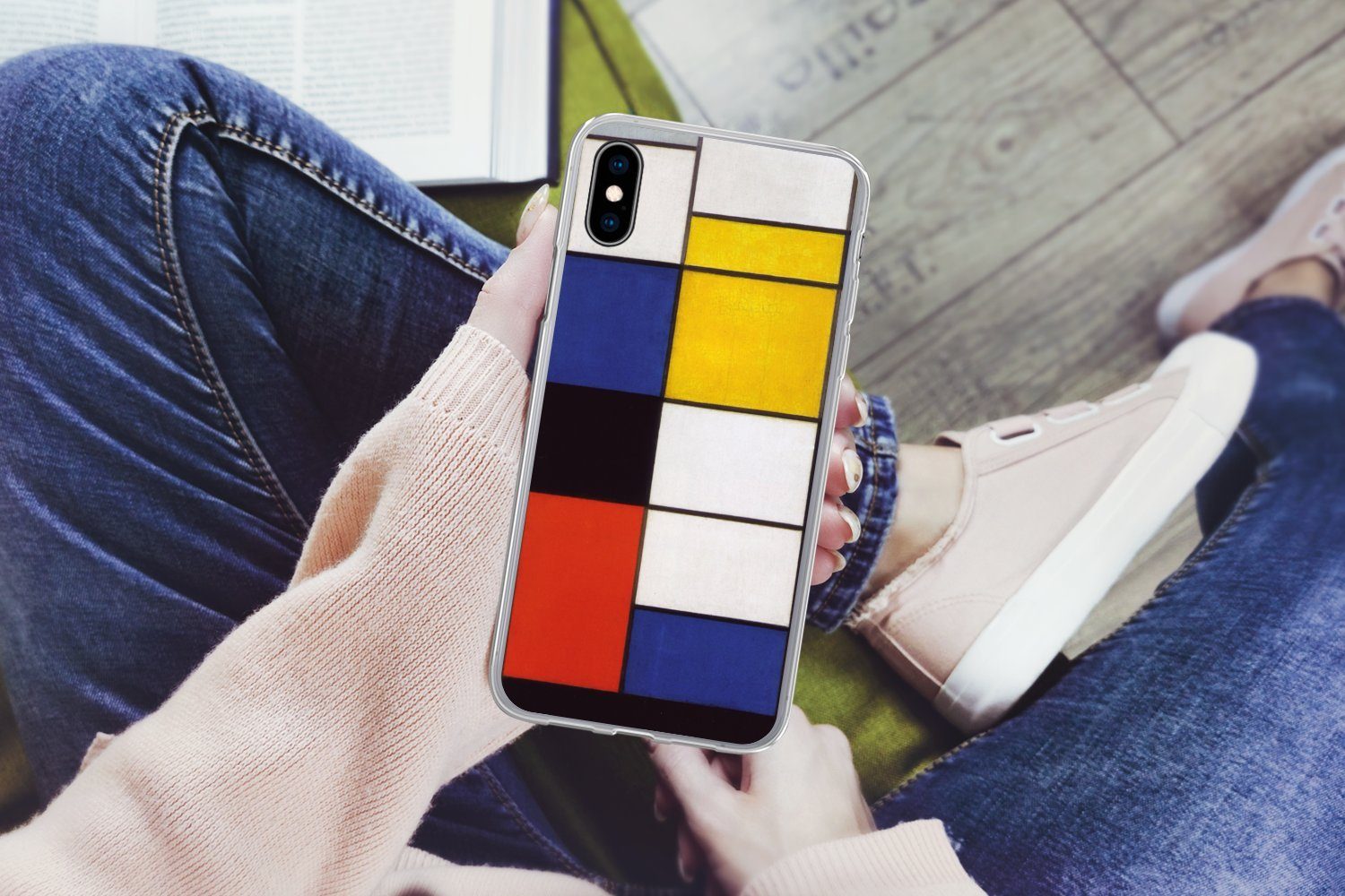 MuchoWow Handyhülle für Apple iPhone X Komposition A - Piet Mondrian, Smartphone-Bumper, Print, Handy Schutzhülle Dünn