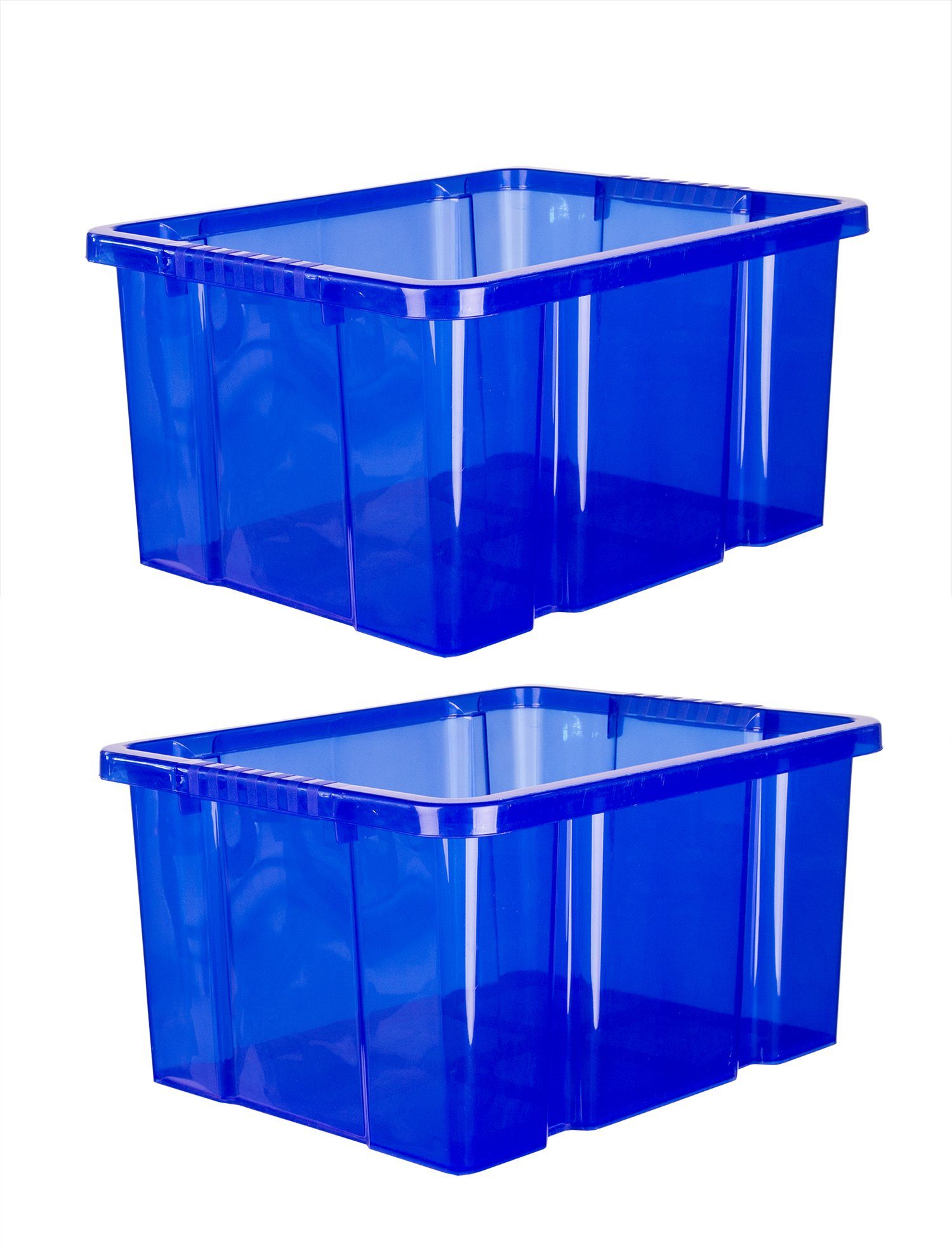 2x Aufbewahrungsboxen mit Deckel und Rollen Plastic Eurobox Kisten verschließbar 