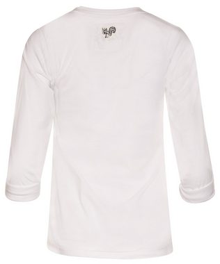 MarJo T-Shirt 'Narrisch' mit 3/4 Arm Damen Trachten, Weiß Blau