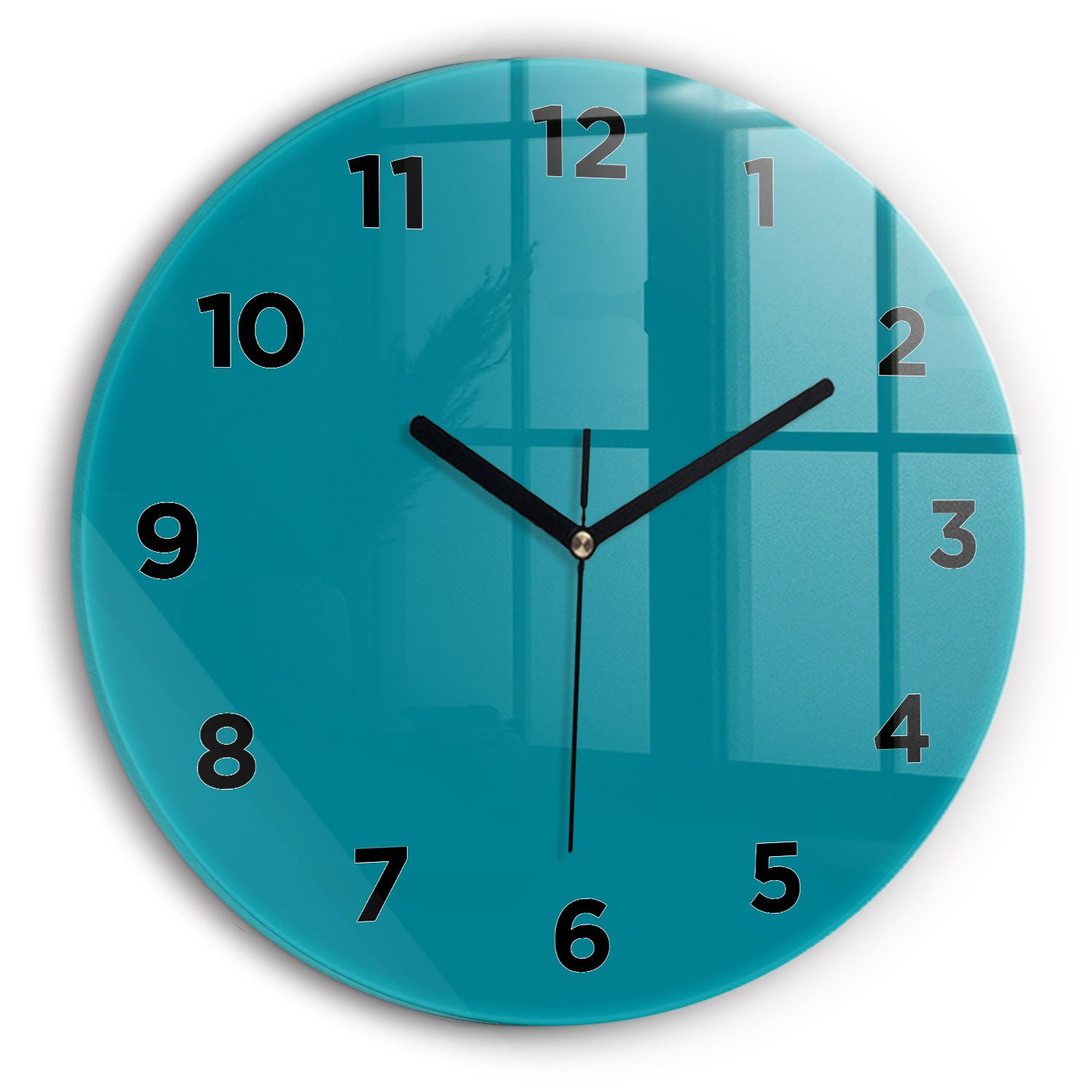 Tulup Wanduhr Glasrunde Uhr Moderne Glaswanduhr 30 cm Uhr aus gehärtetem Glas