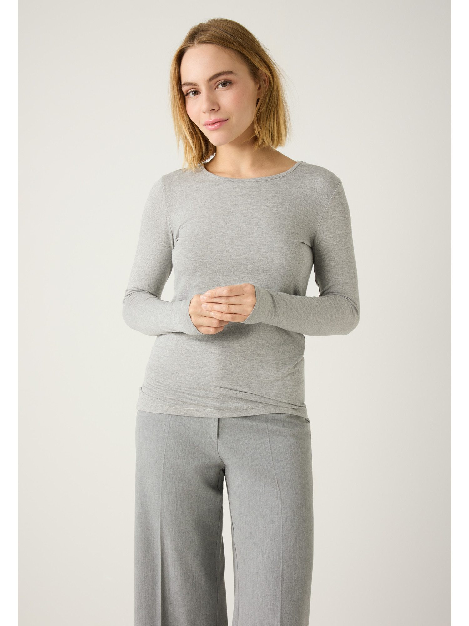 MORE&MORE T-Shirt klassisches Basic-Langarmshirt günstig online kaufen