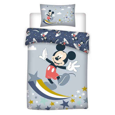 Babybettwäsche Disney Mickey Maus Baby Kleinkinder Bettwäsche Set, Disney, 2 teilig, Größe: 100x135 cm - 40x60 cm