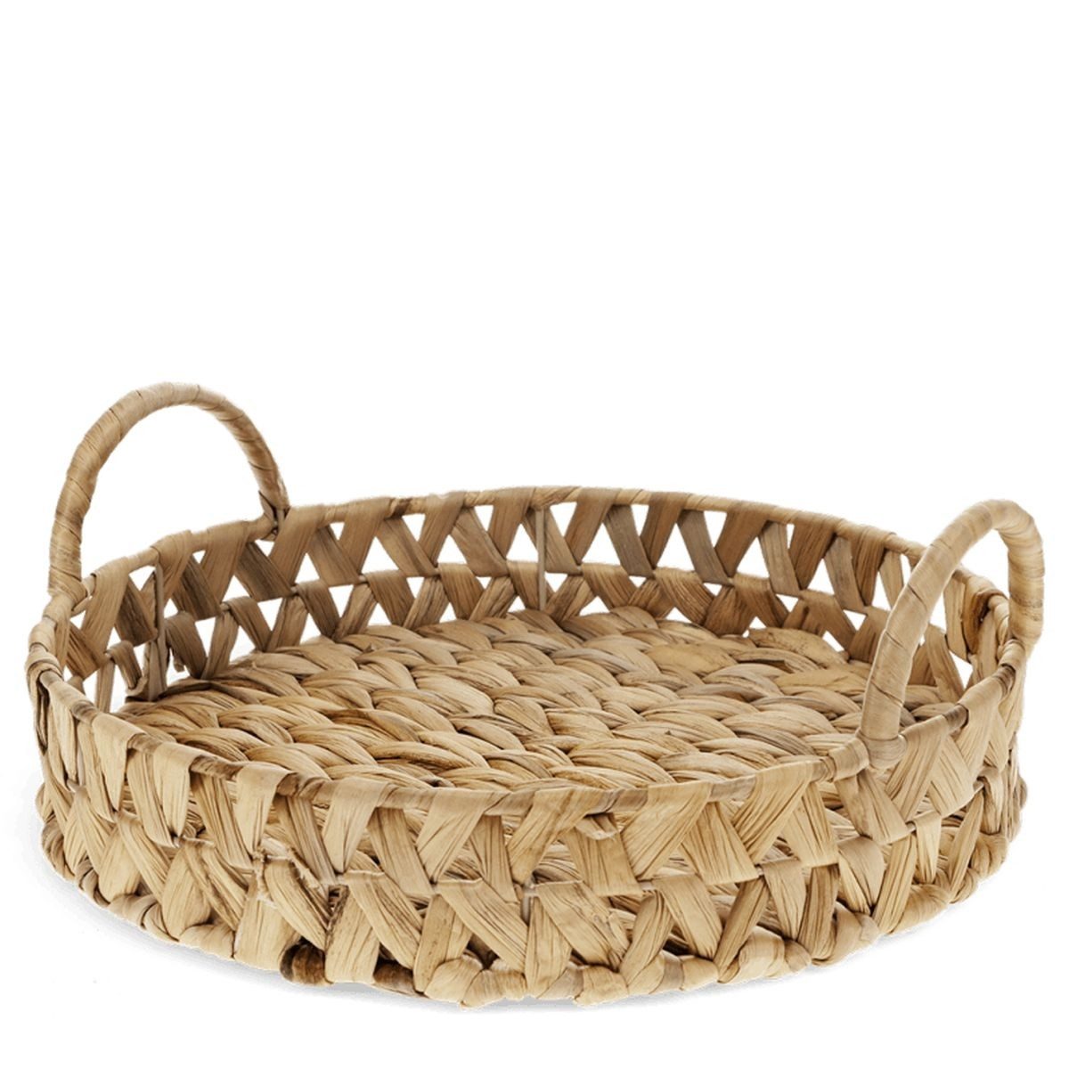 Rex London Servierteller Rundes Tablett aus Wasserhyazinthe mit Griffen 29,5 x 29,5 x 11 cm