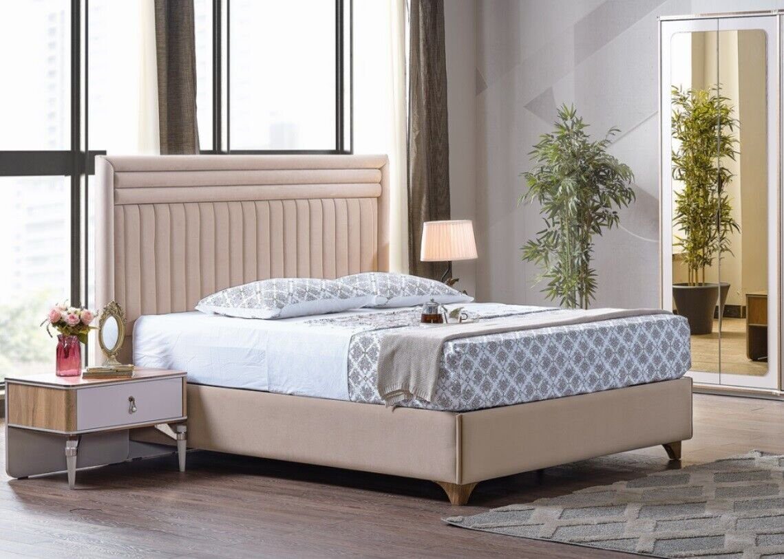 JVmoebel Schlafzimmer-Set Modern Schlafzimmer Set Bett + 2x Nachttische Design Möbel 3 tlg. Neu, (3-St., 1x Bett + 2x Nachttische), Made in Europa