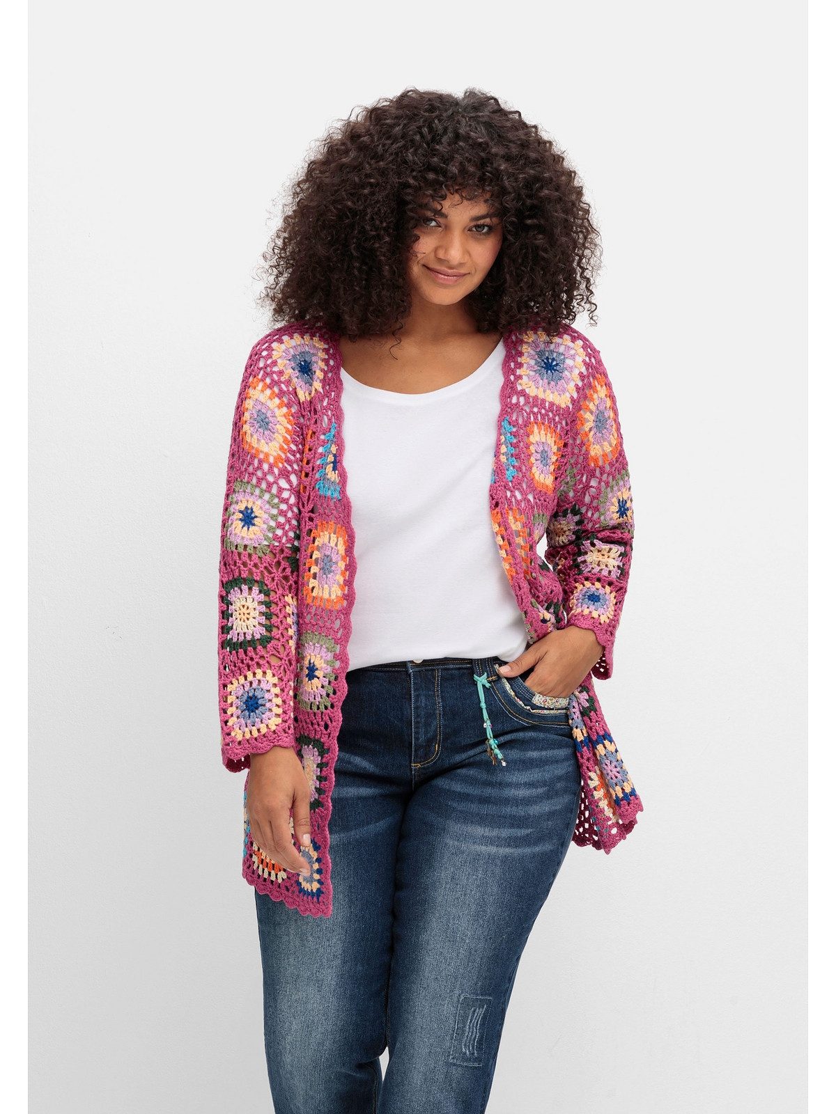 sheego by Joe Browns Cardigan Große Größen in Häkeloptik, mit Crochet-Muster