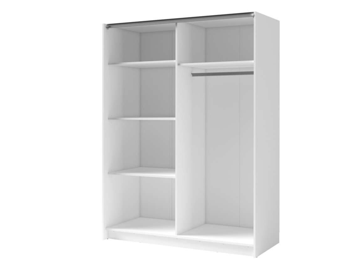 Home affaire Kleiderschrank Kleiderschrank Camden mit Spiegel, 4 Einlegeböden und Kleiderstange Garderobe mit 2 Schwebetüren und Lamellen, BxHxT 150,5x198,5x61, – Bild 4 von 5