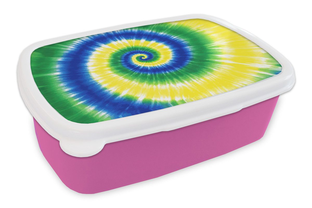 MuchoWow Lunchbox Spirale - Grün - Rotierend, Kunststoff, (2-tlg), Brotdosen, Lunch Box, Brotbox für Kinder und Erwachsene