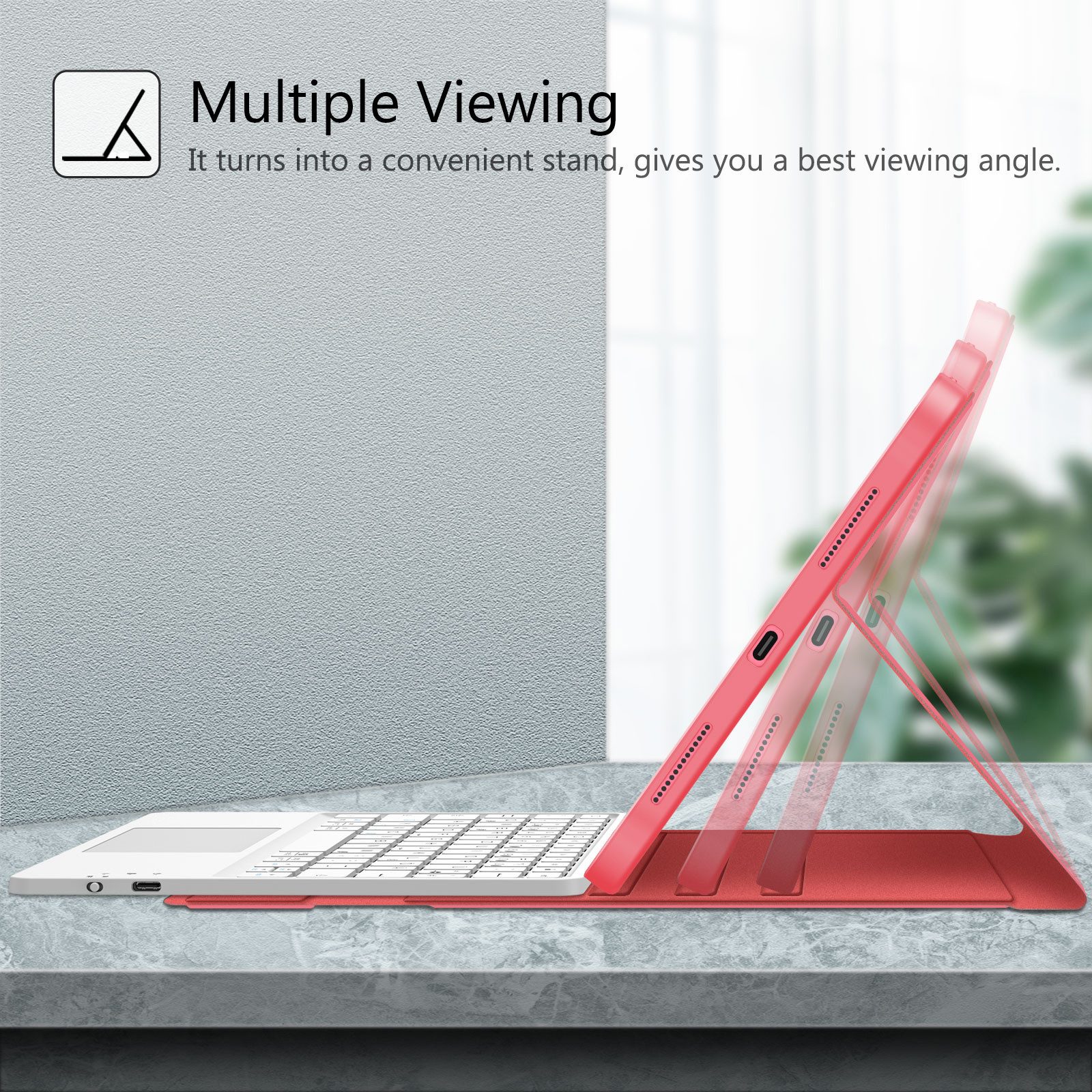 Fintie Tablet-Hülle für iPad 11. Generation 2025 11"(A16), iPad 10. Generation 2022 10.9", mit magnetischer Abnehmbarer Deutscher Touchpad Tastatur-QWERTZ Layou – Bild 4 von 5