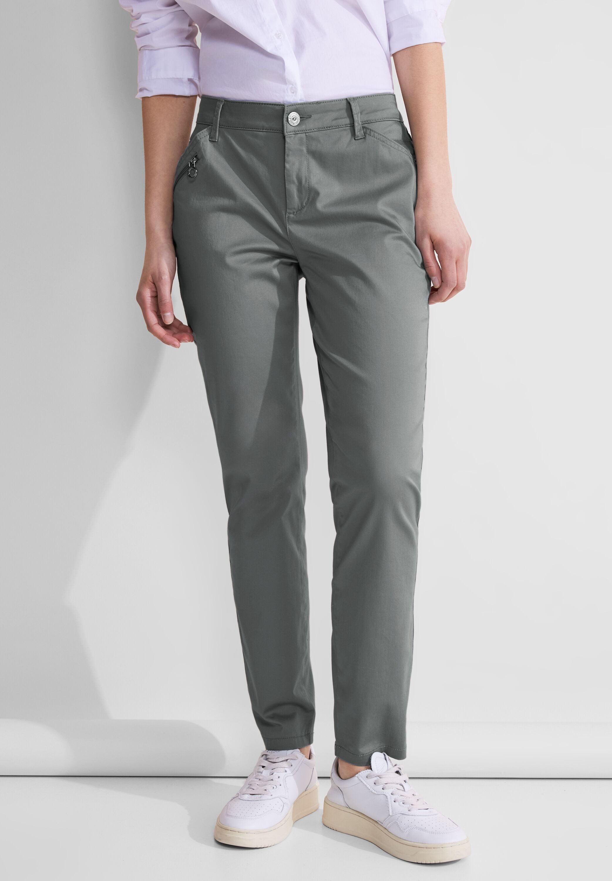 STREET ONE Röhrenhose Middle Waist