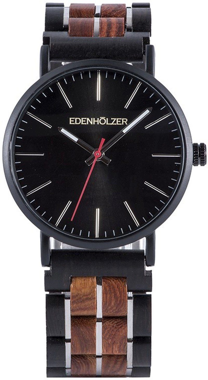 Edenhölzer Quarzuhr Holzuhr Slimline Gozo
