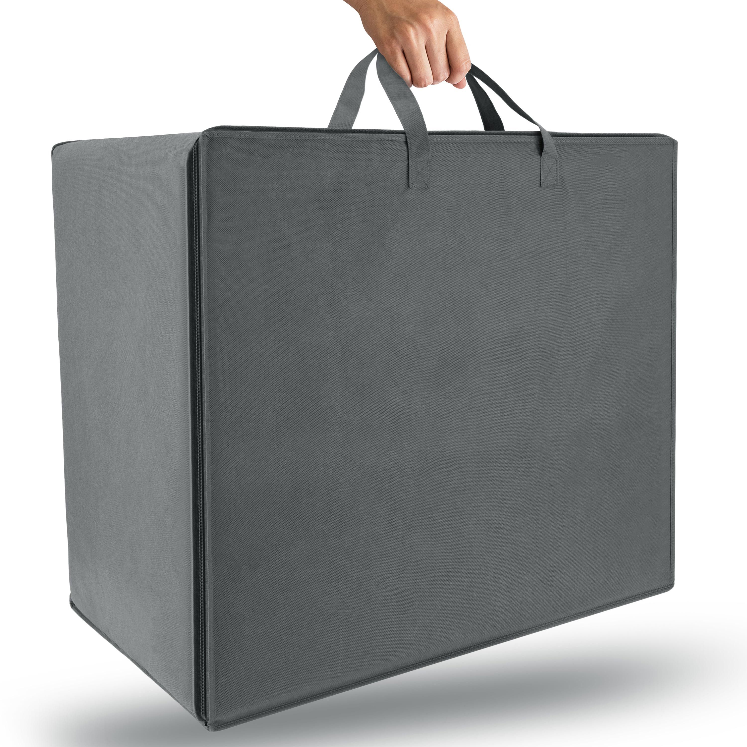 Klappmatratze Aufbewahrungstasche für Decken, Kissen, VS95 67x120x42 cm Grau, Beautissu, 42 cm hoch, 335 Liter Kleideraufbewahrungtasche für Klappmatratze Bettzeug