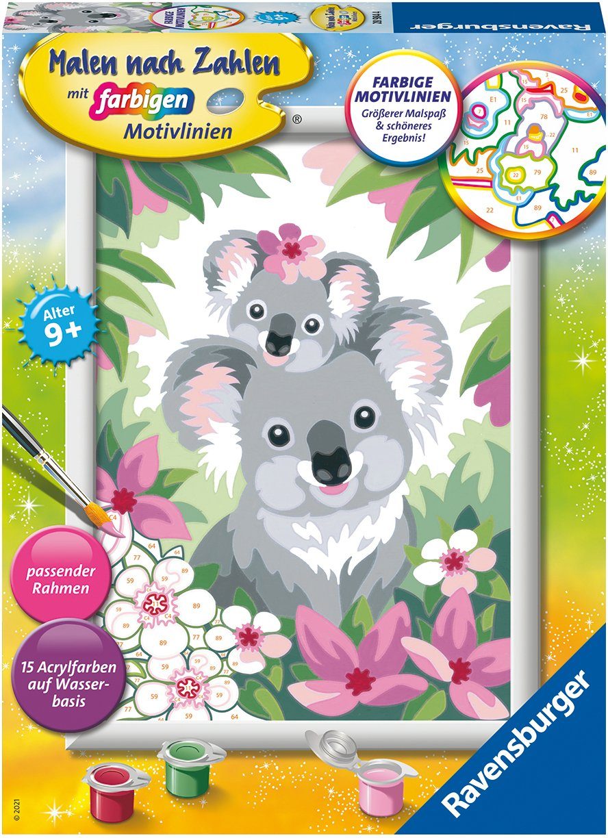 Ravensburger Раскрась по номерам Süße Koalas, Made in Europe