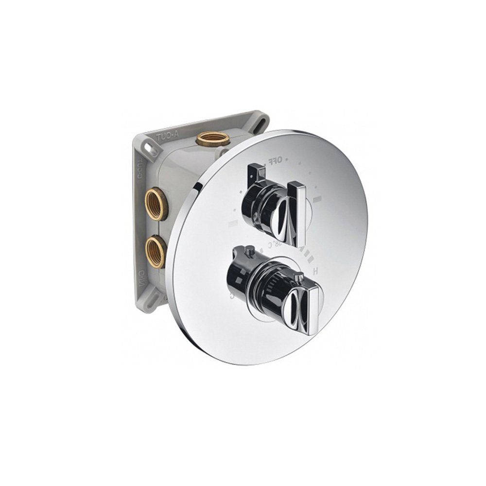 HAK Unterputzarmatur INCASSO UP Thermostat Duscharmatur, mit Einbaubox rund, mit Umsteller,3Wege, Chrom