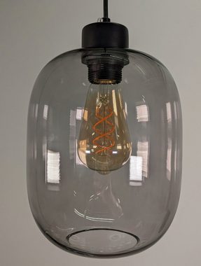 Liadomo Pendelleuchte Yanis, ohne Leuchtmittel, 1-flammige Hängelampe im Skandi-Look, Schirm aus Rauchglas, E27