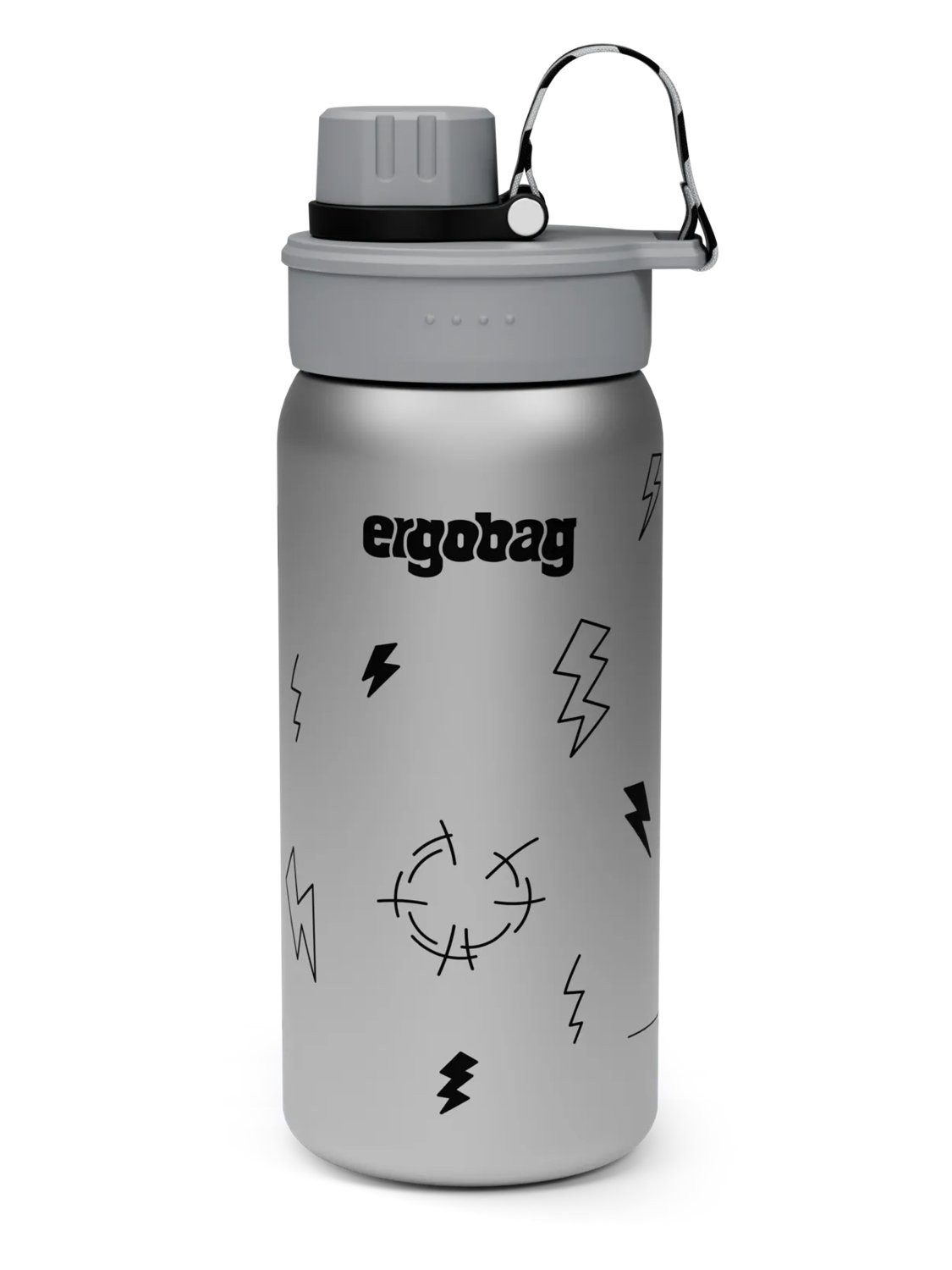ergobag Trinkflasche Edelstahl Trinkflasche, auslaufsicher und kohlensäuregeeignet