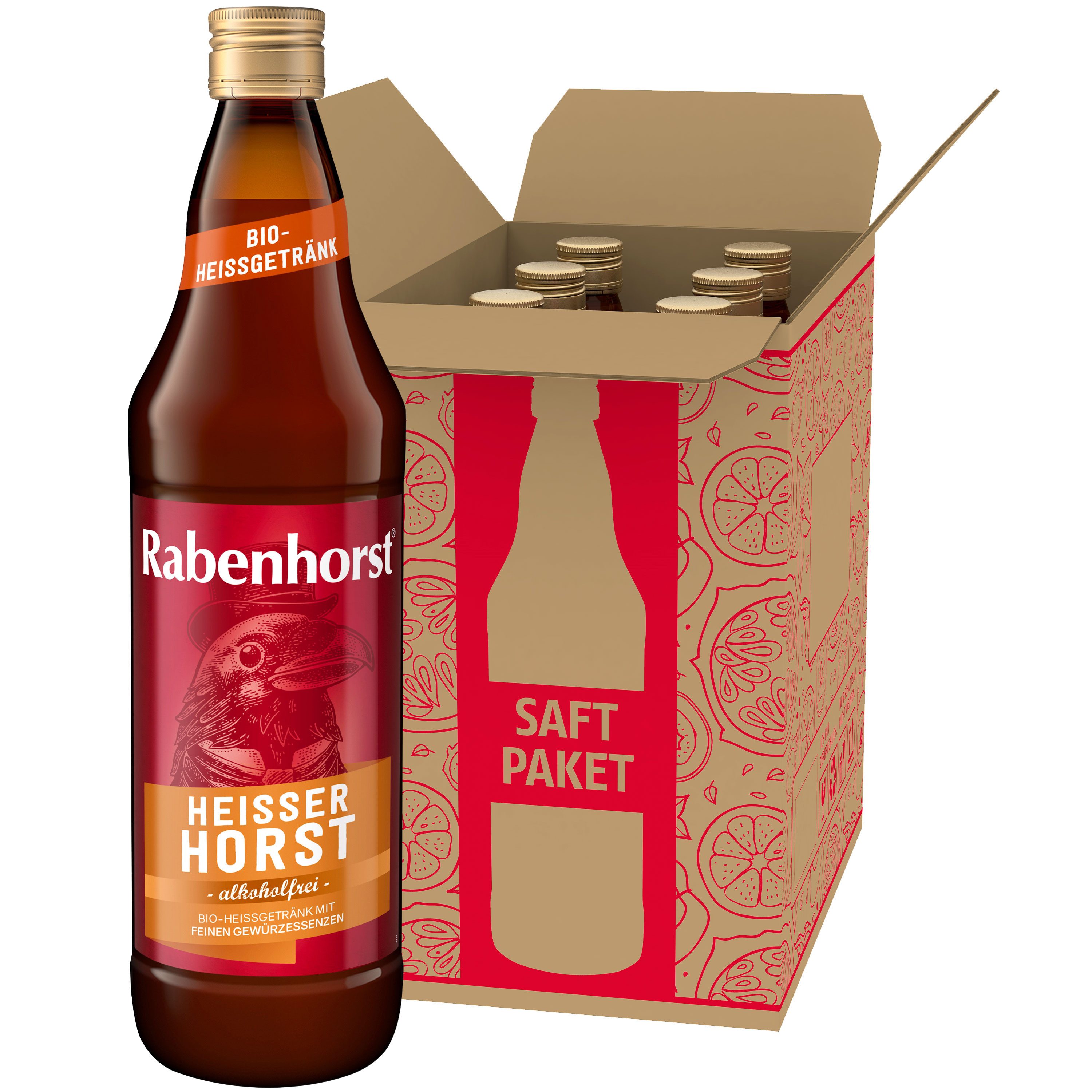 Haus Rabenhorst Saft RABENHORST Heißer Horst BIO 6er Pack (6 x 700 ml), 0,7 l