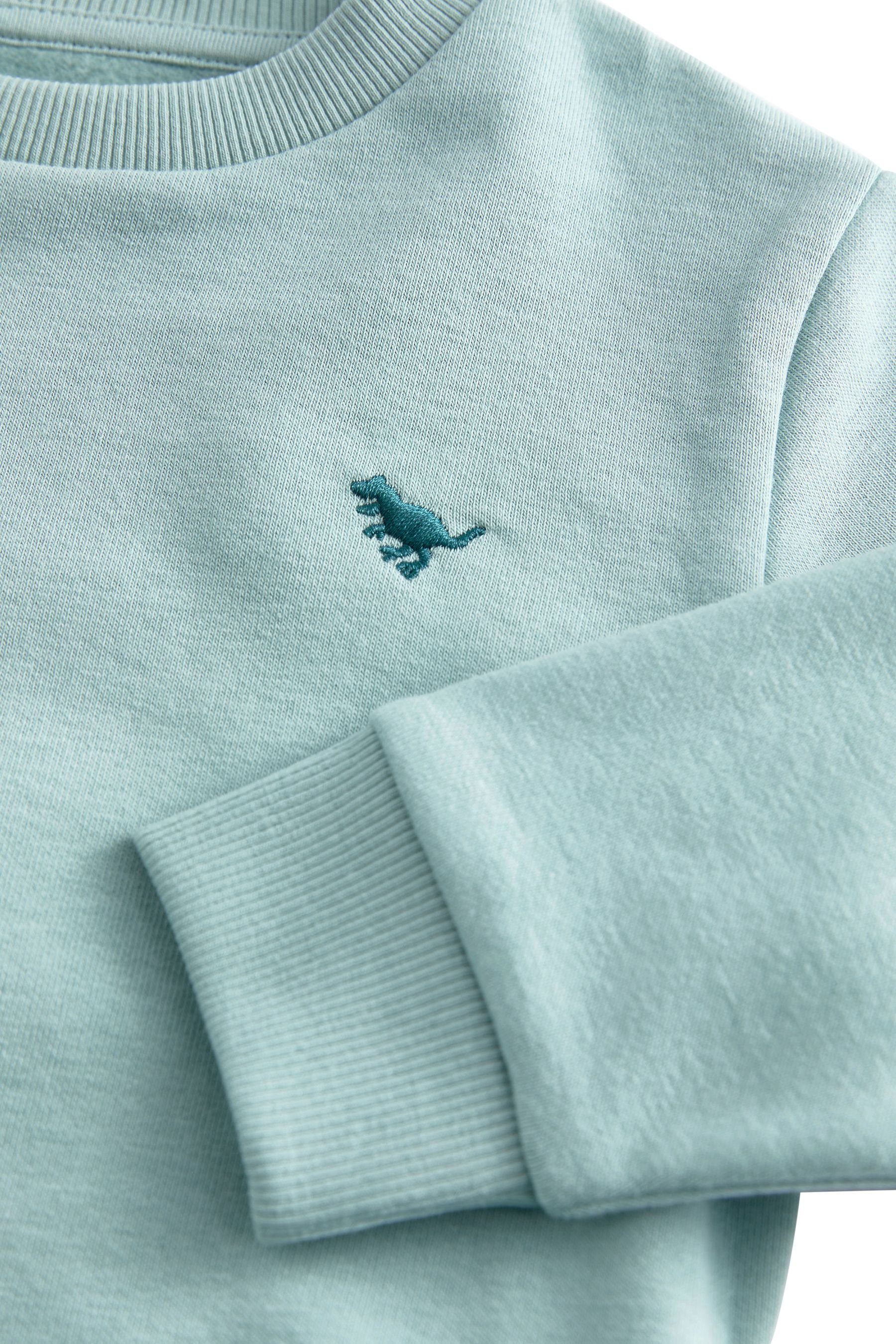 Shorts Set Sweatanzug Sweatshirt im (2-tlg) Next Teal Blue und