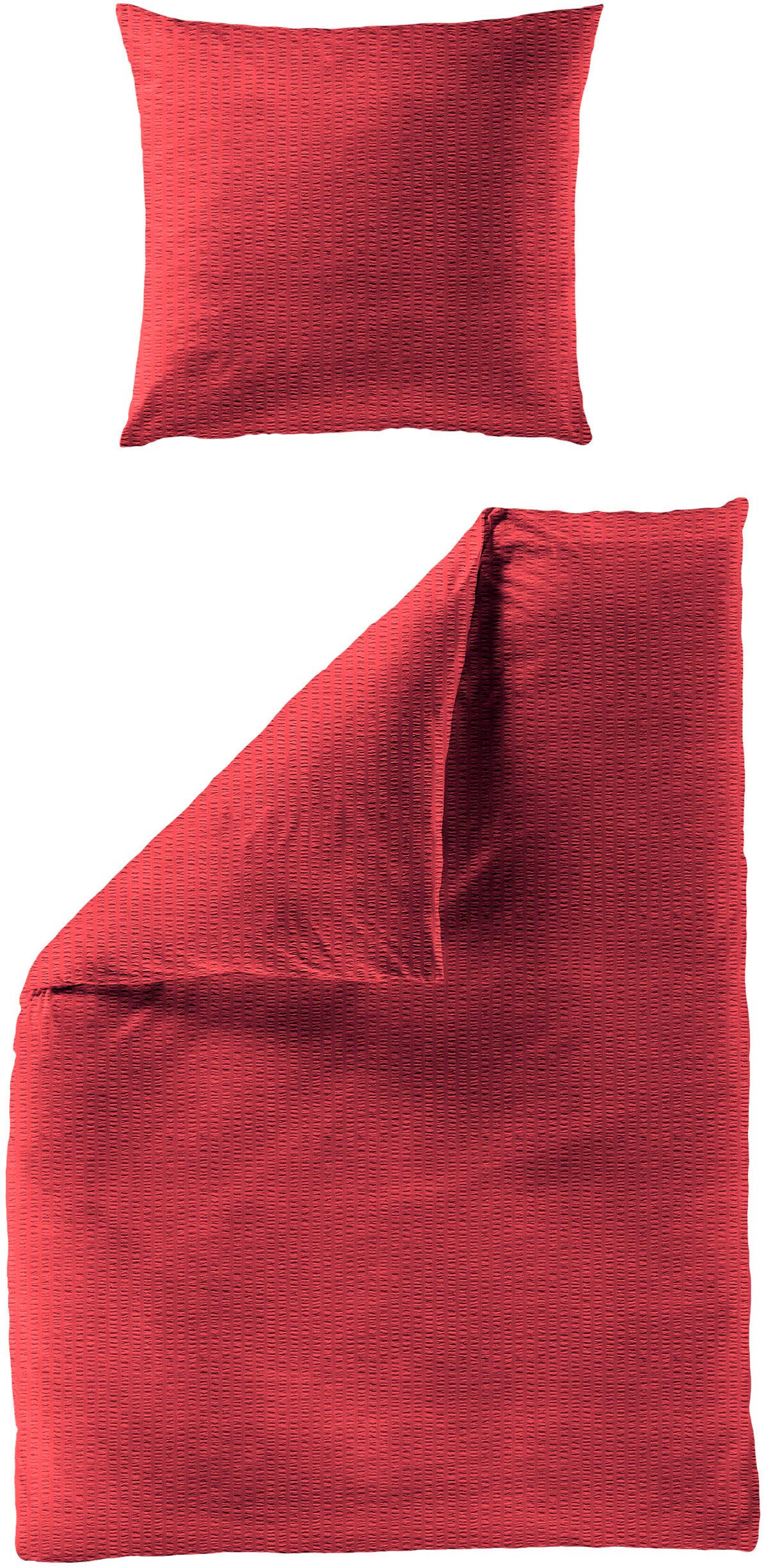BIERBAUM Bettwäsche Chic Uni, Seersucker, 2 günstig online kaufen