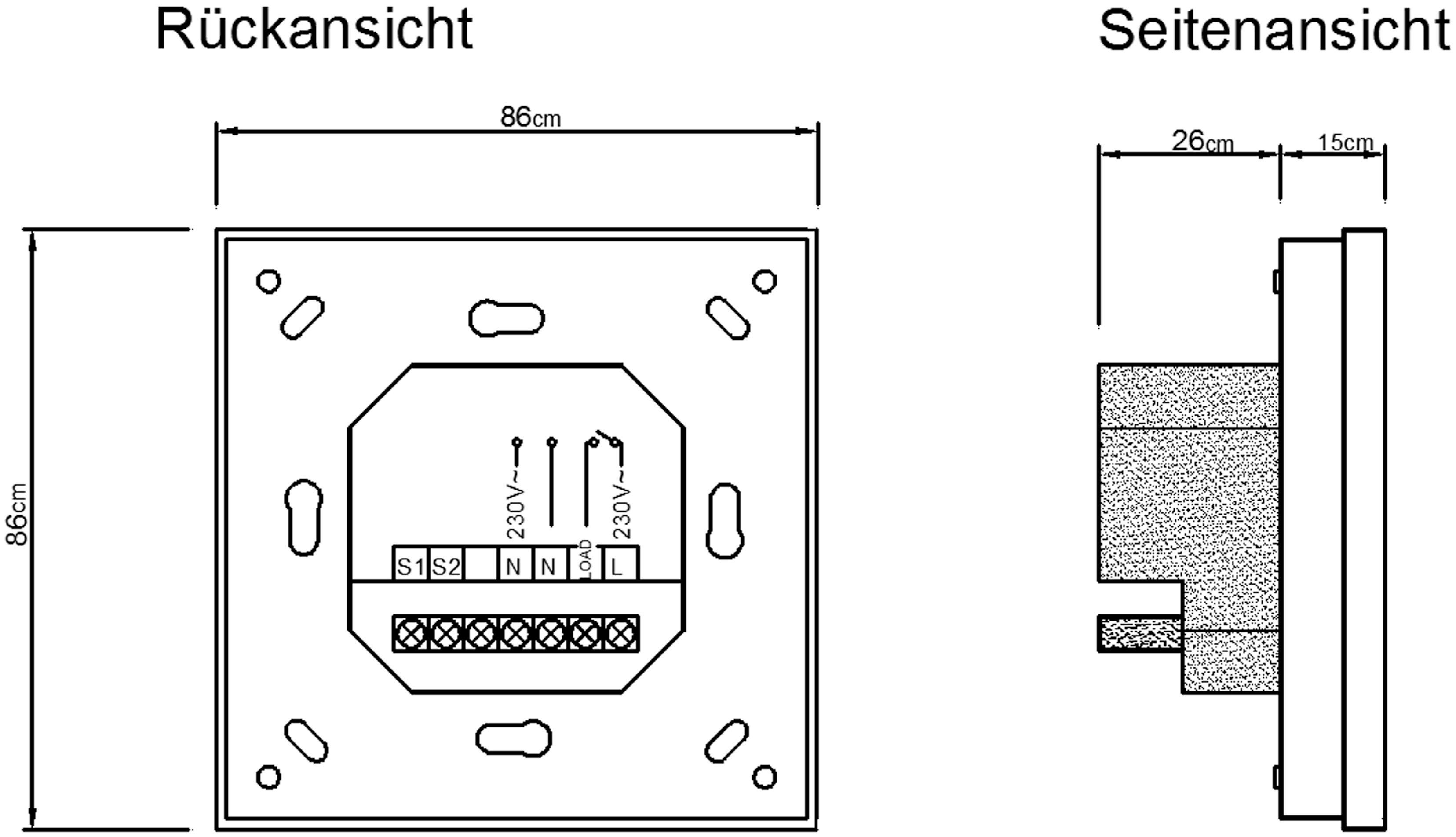 Temperaturregler Fußbodenheizungen W.17.HC, Bodenfühler für elektronisch, (1-St), elektrische mit Raumthermostat digital PEROBE