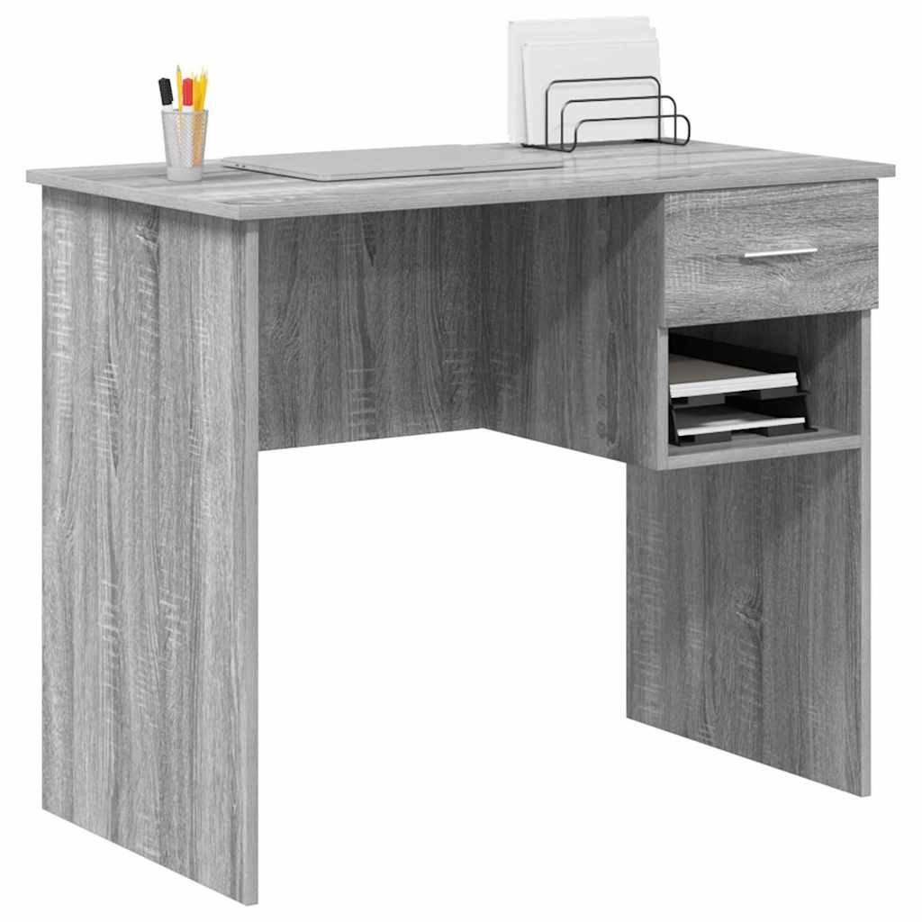 vidaXL Schreibtisch Schreibtisch Grau Sonoma 90 günstig online kaufen